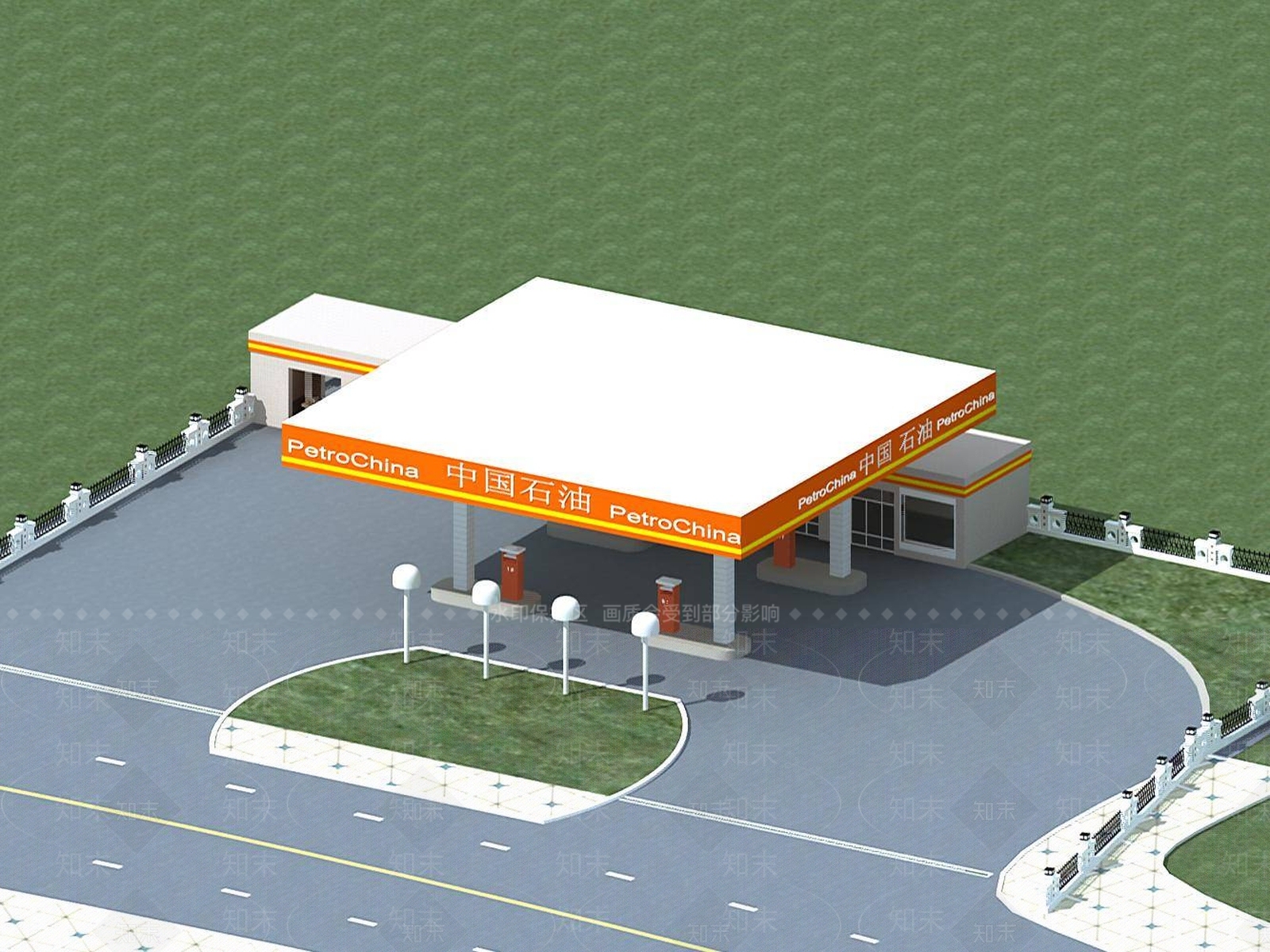 现代车站外观3D模型下载【ID:1195427620】