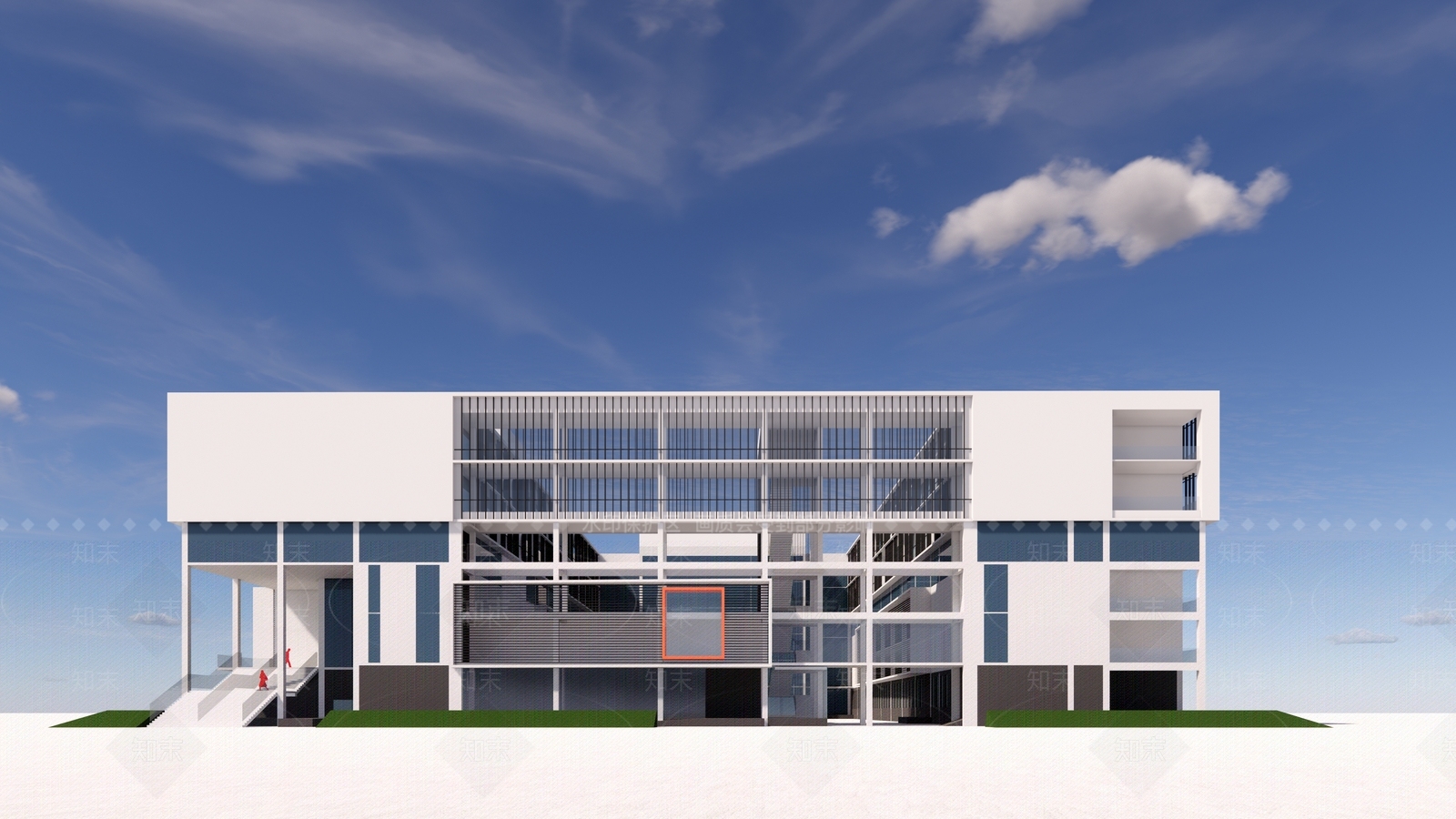 现代简约展览馆建筑SU模型下载【ID:1195428804】
