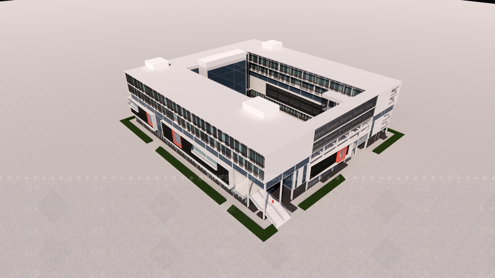 现代简约展览馆建筑SU模型下载【ID:1195428804】