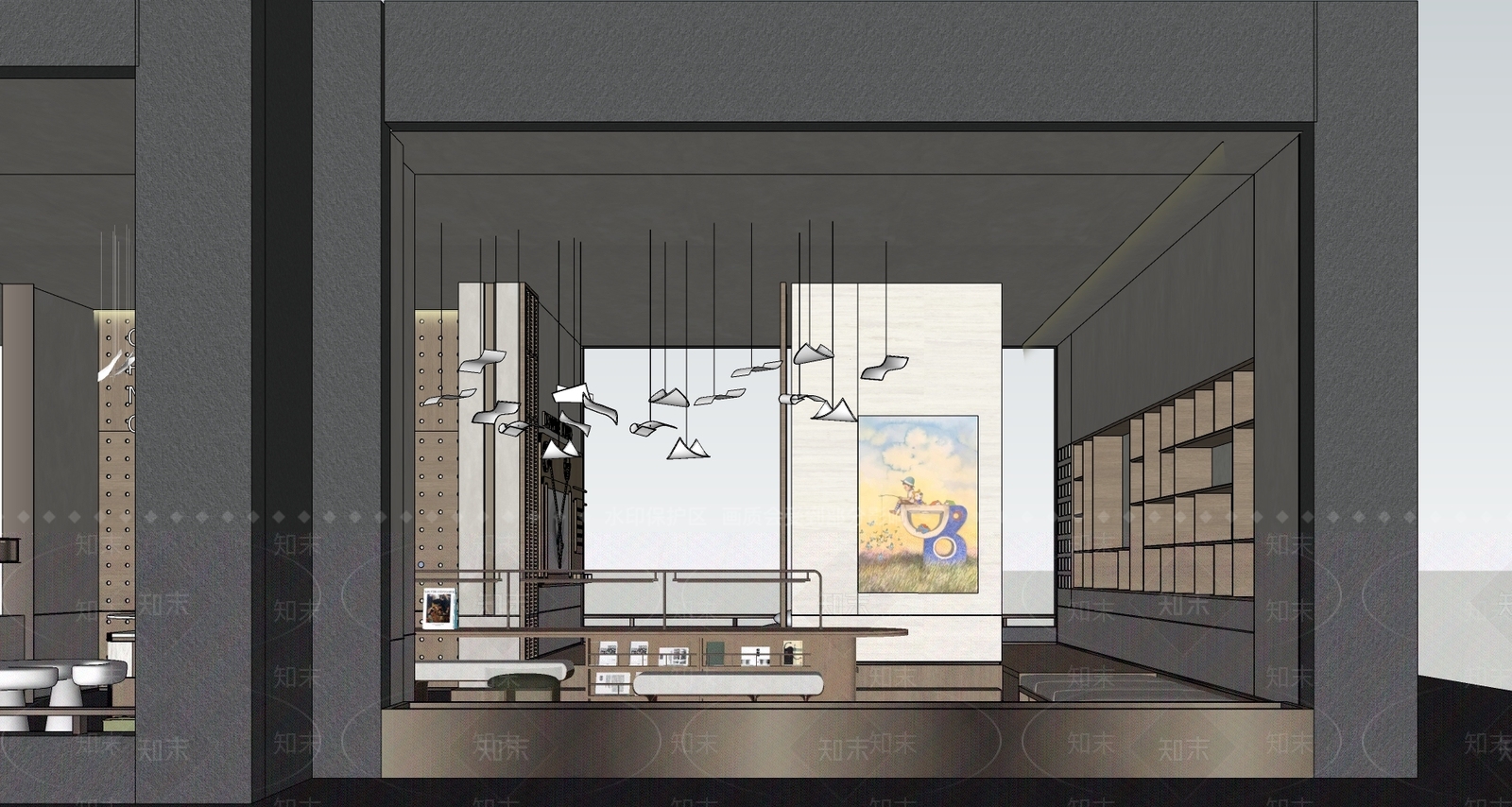新中式禅意其他休闲娱乐空间SU模型下载【ID:1195429875】