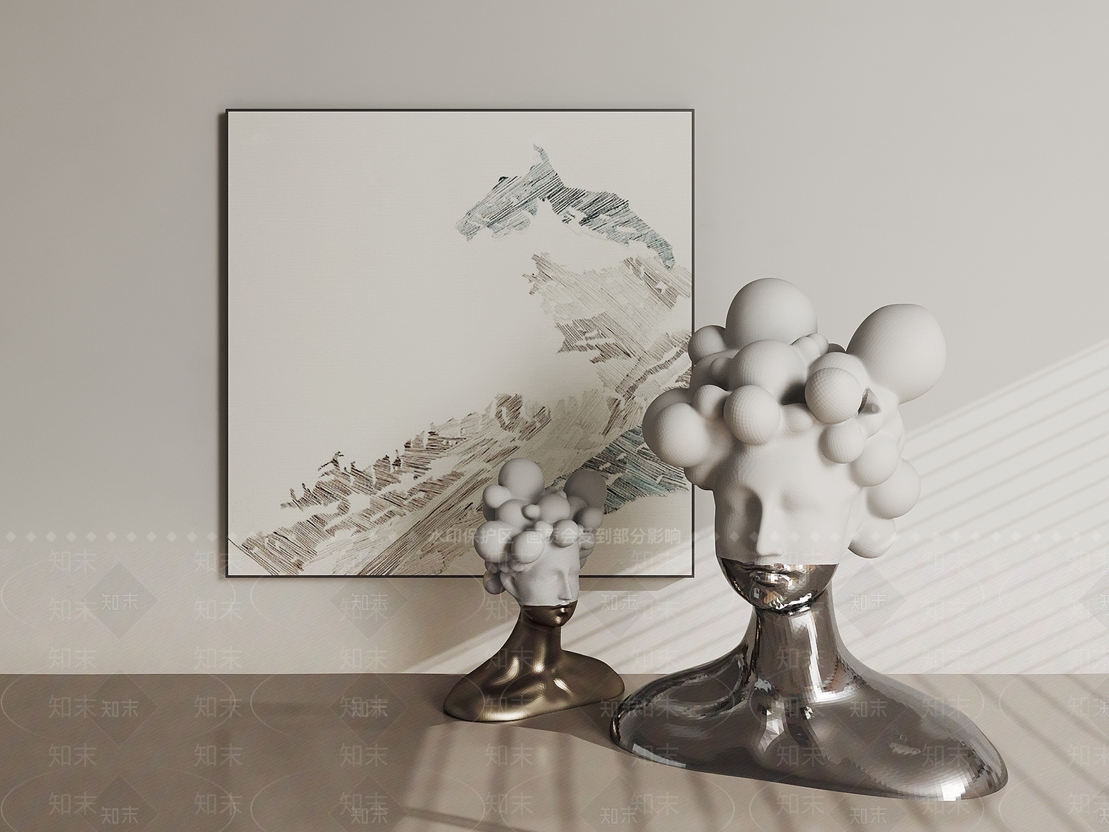 现代轻奢雕塑摆件3D模型下载【ID:1195429346】