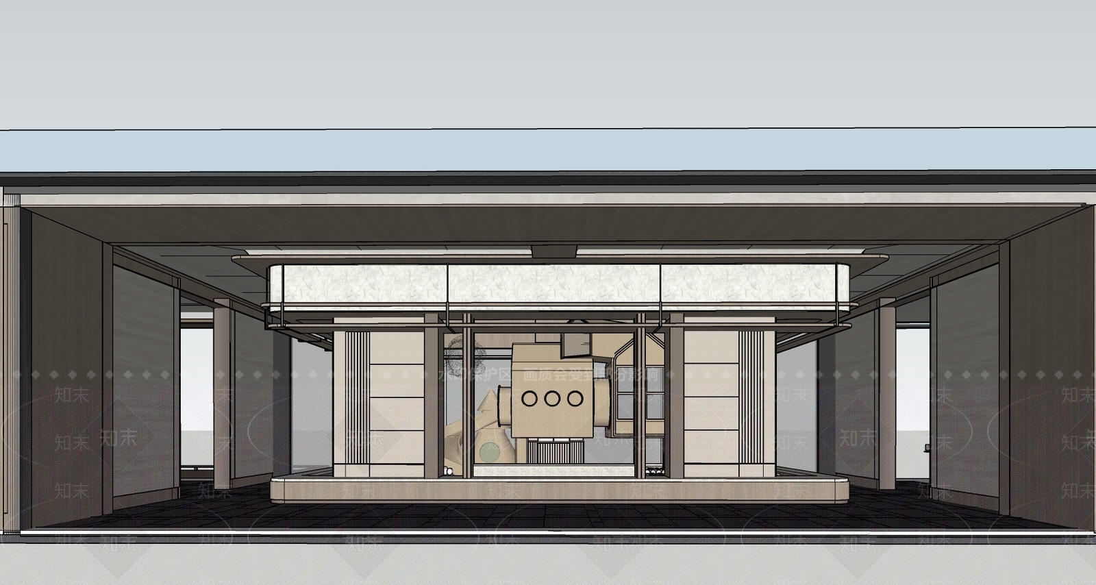 新中式禅意儿童活动空间SU模型下载【ID:1195430240】