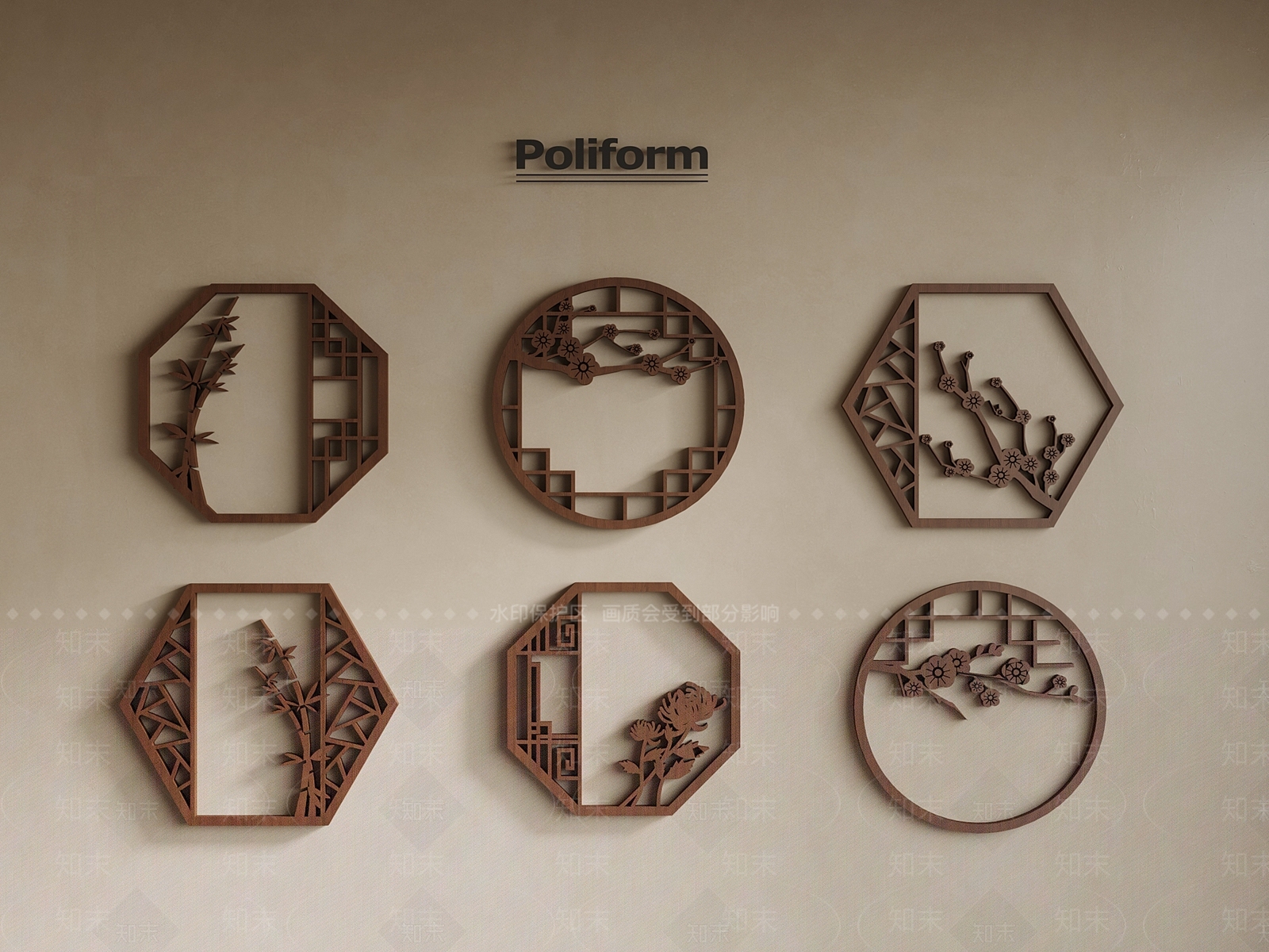 新中式镂花窗SU模型下载【ID:1195430664】