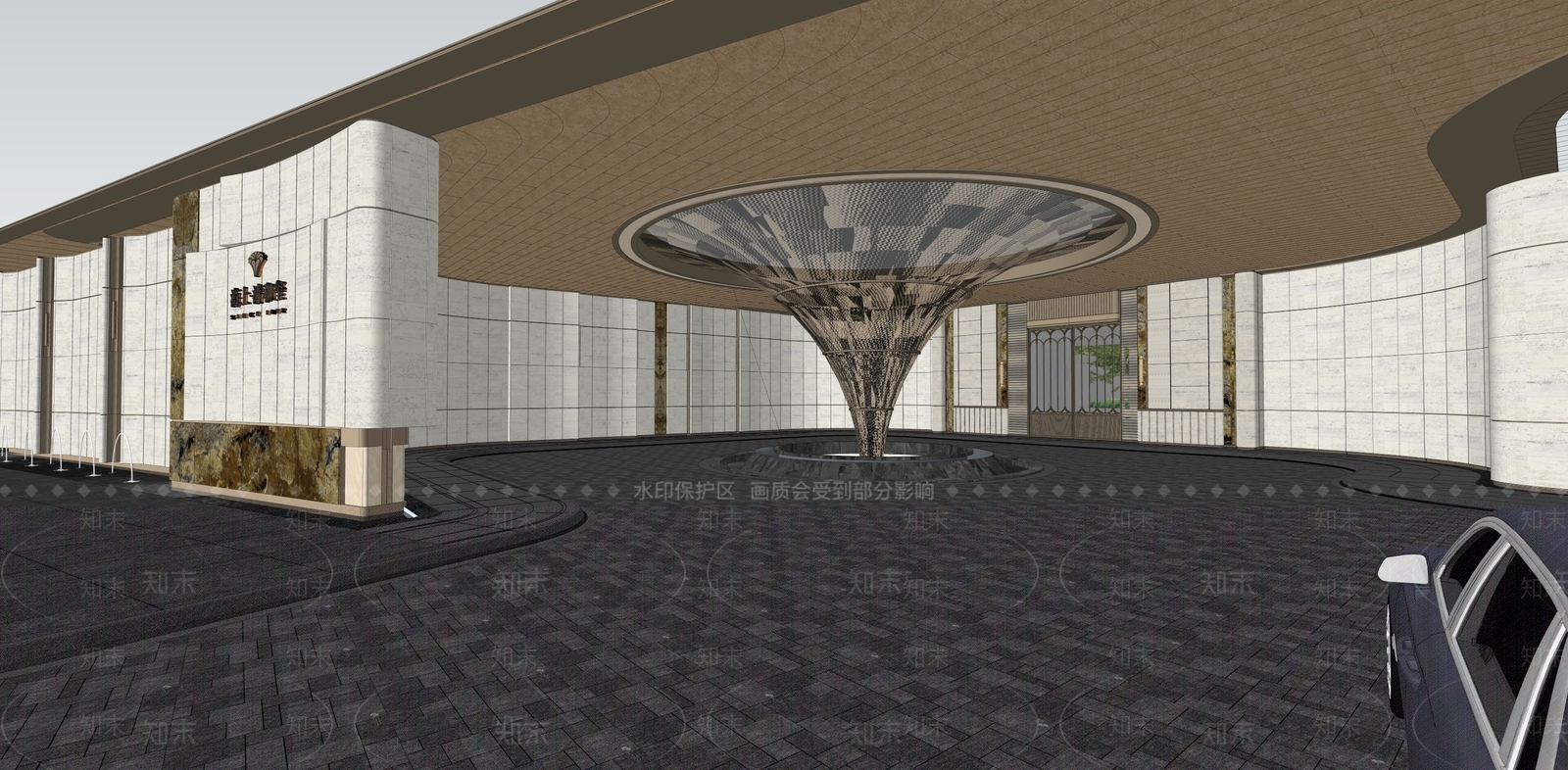 简约轻奢小区建筑SU模型下载【ID:1195431348】