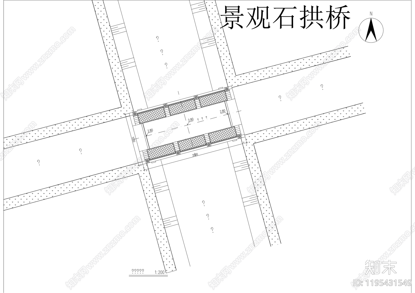 现代,新中式景观桥CAD图纸