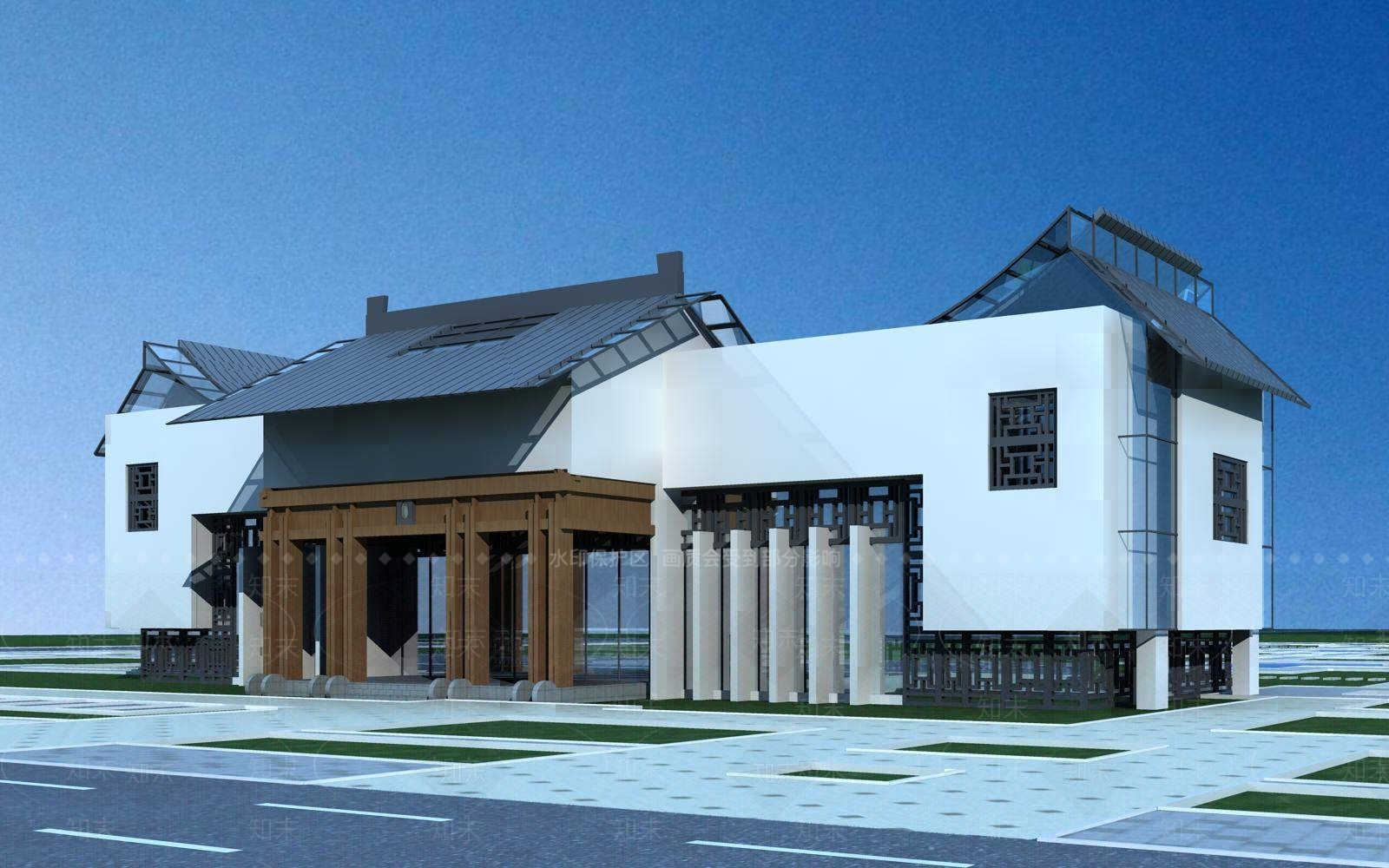 现代烟酒店3D模型下载【ID:1195432537】