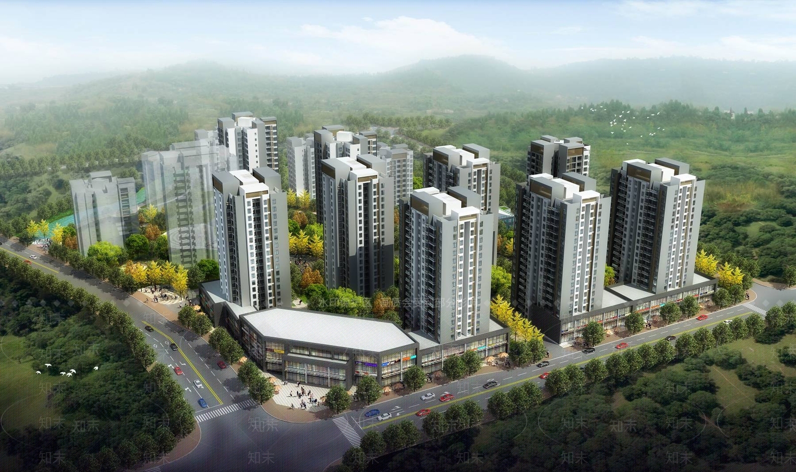 现代高层住宅3D模型下载【ID:1195433162】