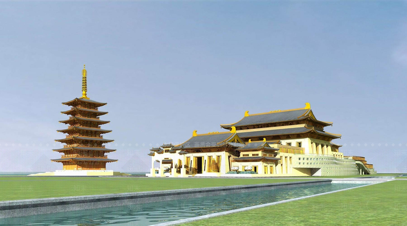 中式古建3D模型下载【ID:1195434072】