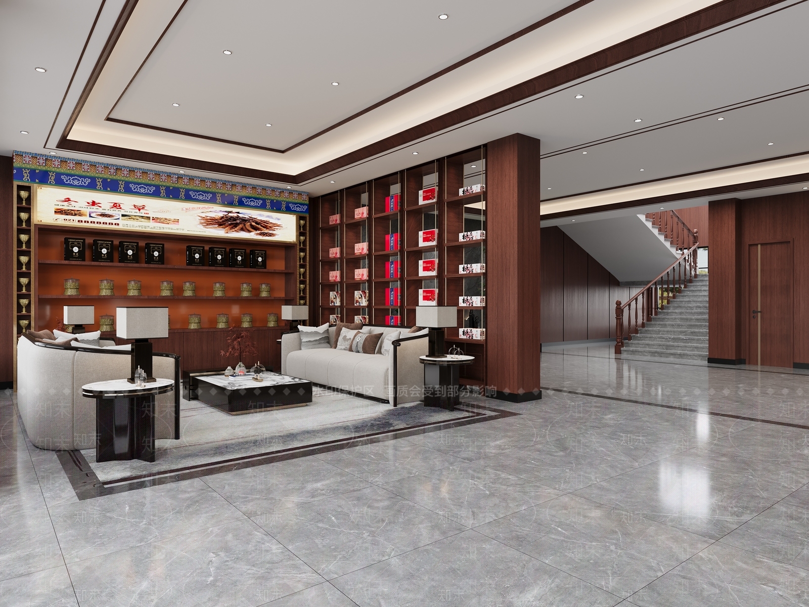 中式大厅3D模型下载【ID:1195436861】
