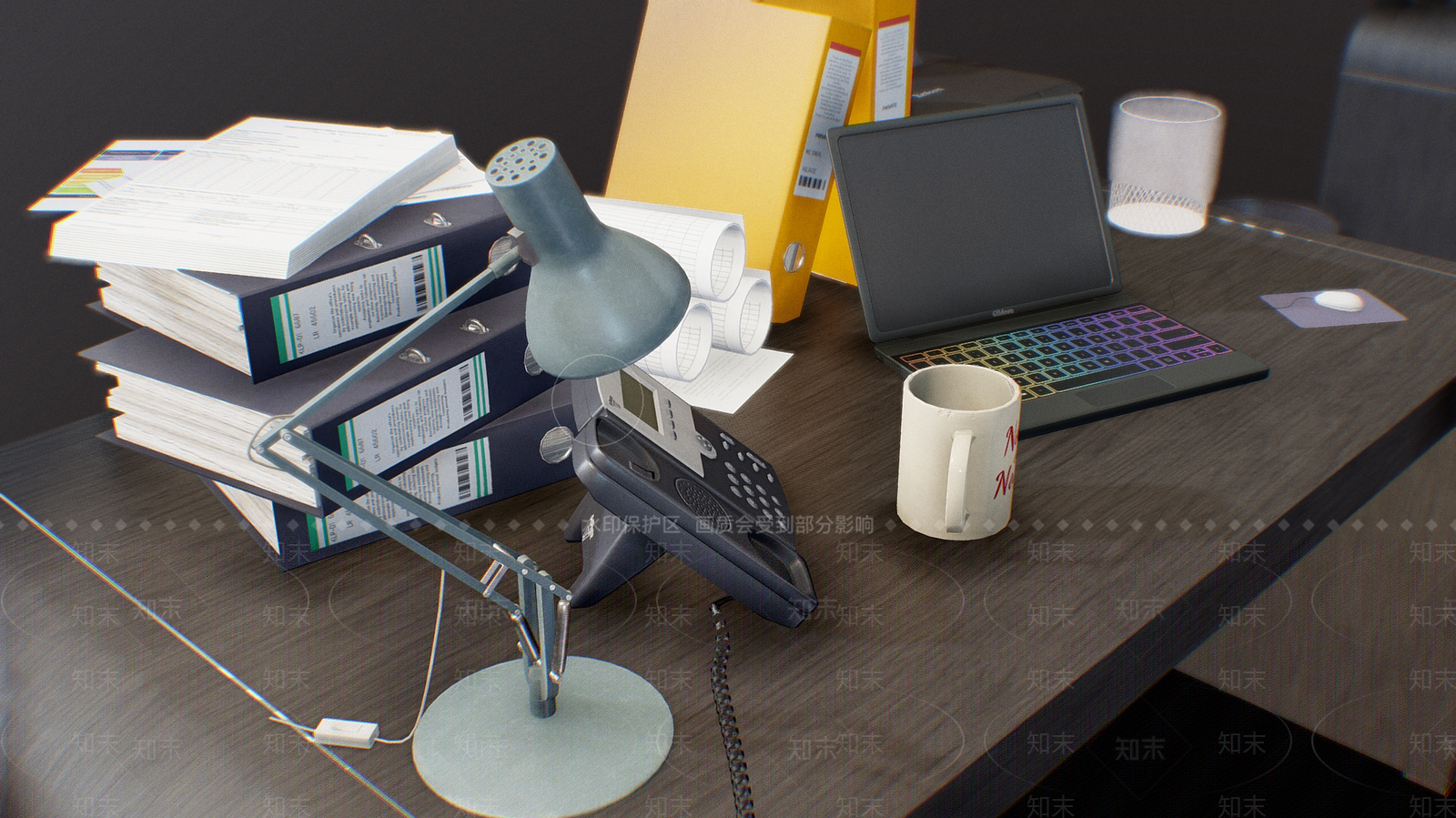 现代办公桌椅3D模型下载【ID:1195436885】