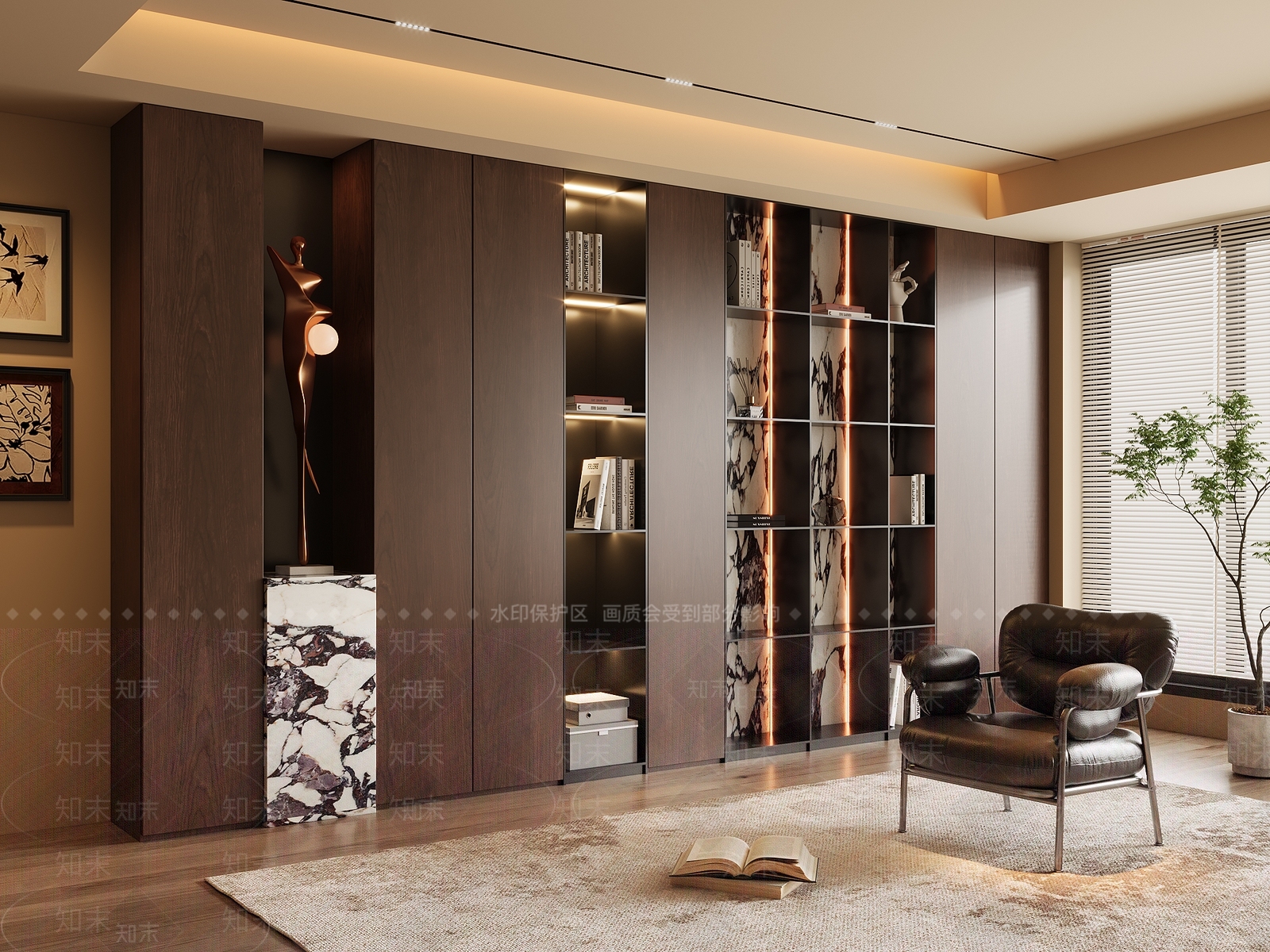 中古书柜SU模型下载【ID:1195438329】