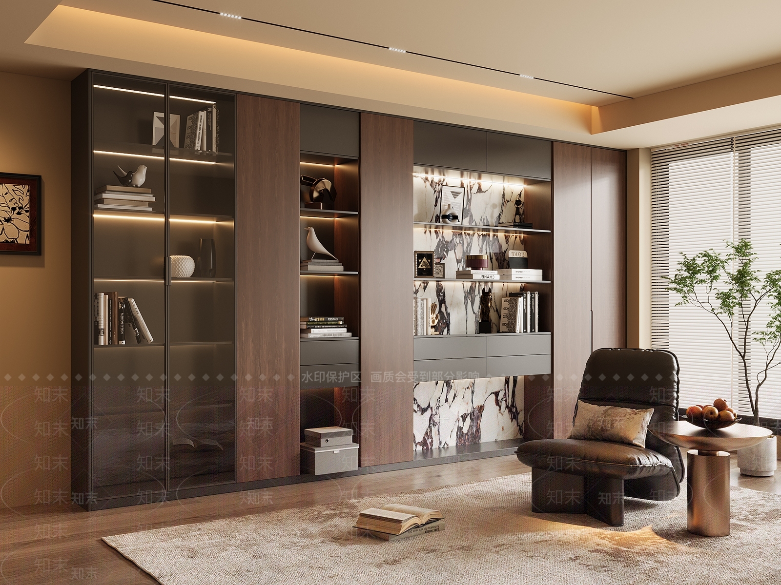 中古意式书柜SU模型下载【ID:1195438940】