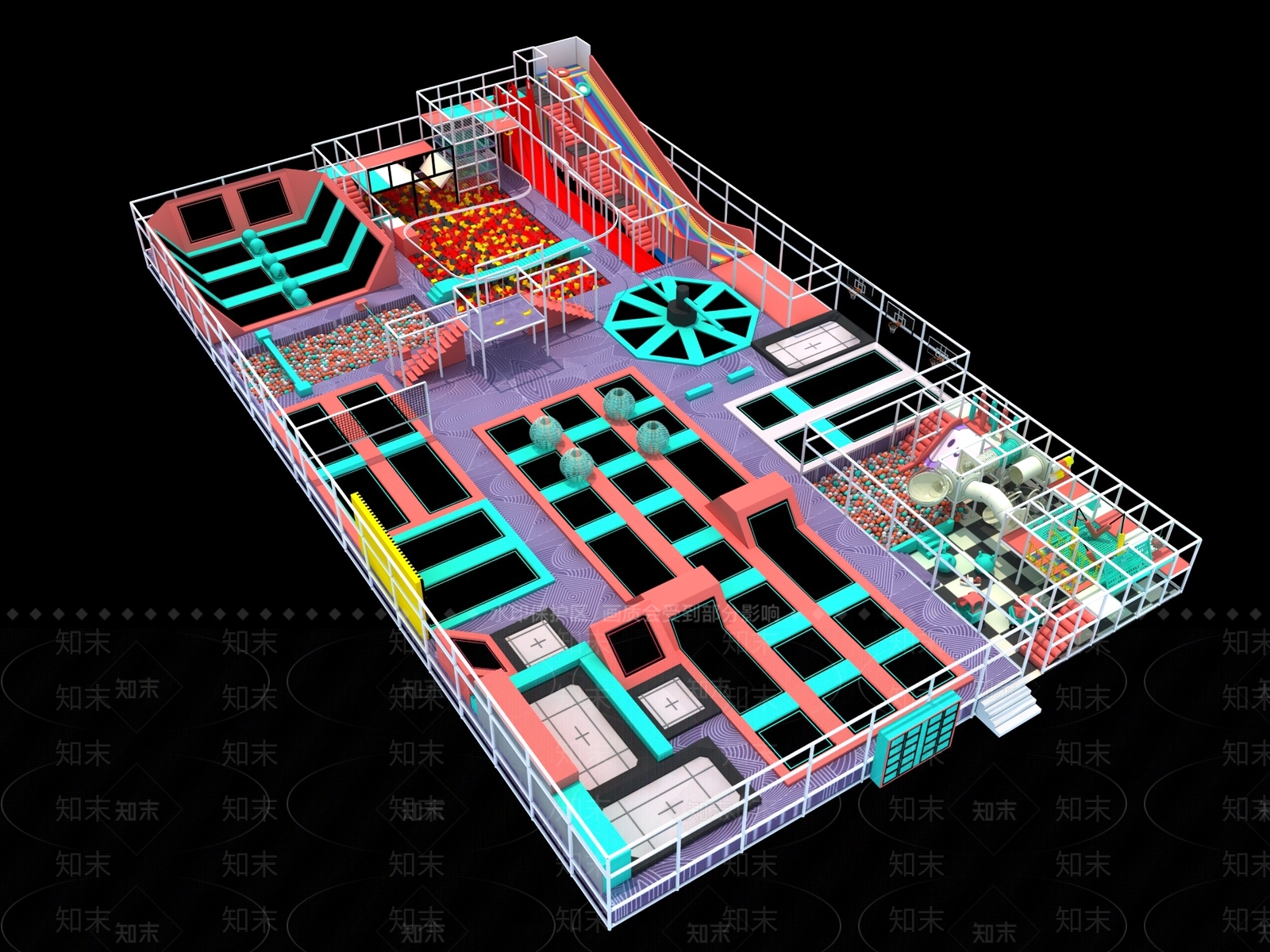 蹦床SU模型下载【ID:1195443219】