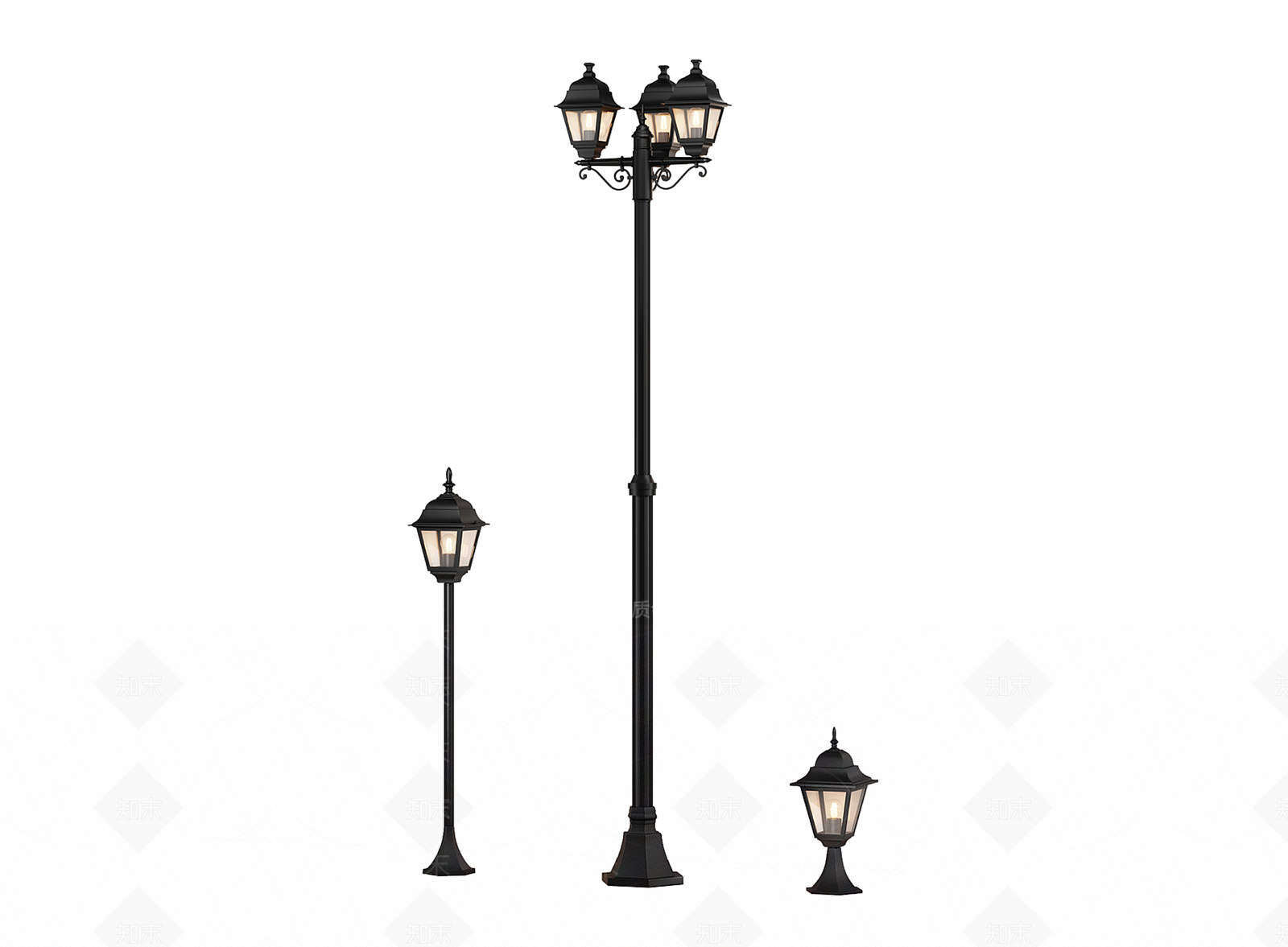 现代欧式景观灯SU模型下载【ID:1195444308】