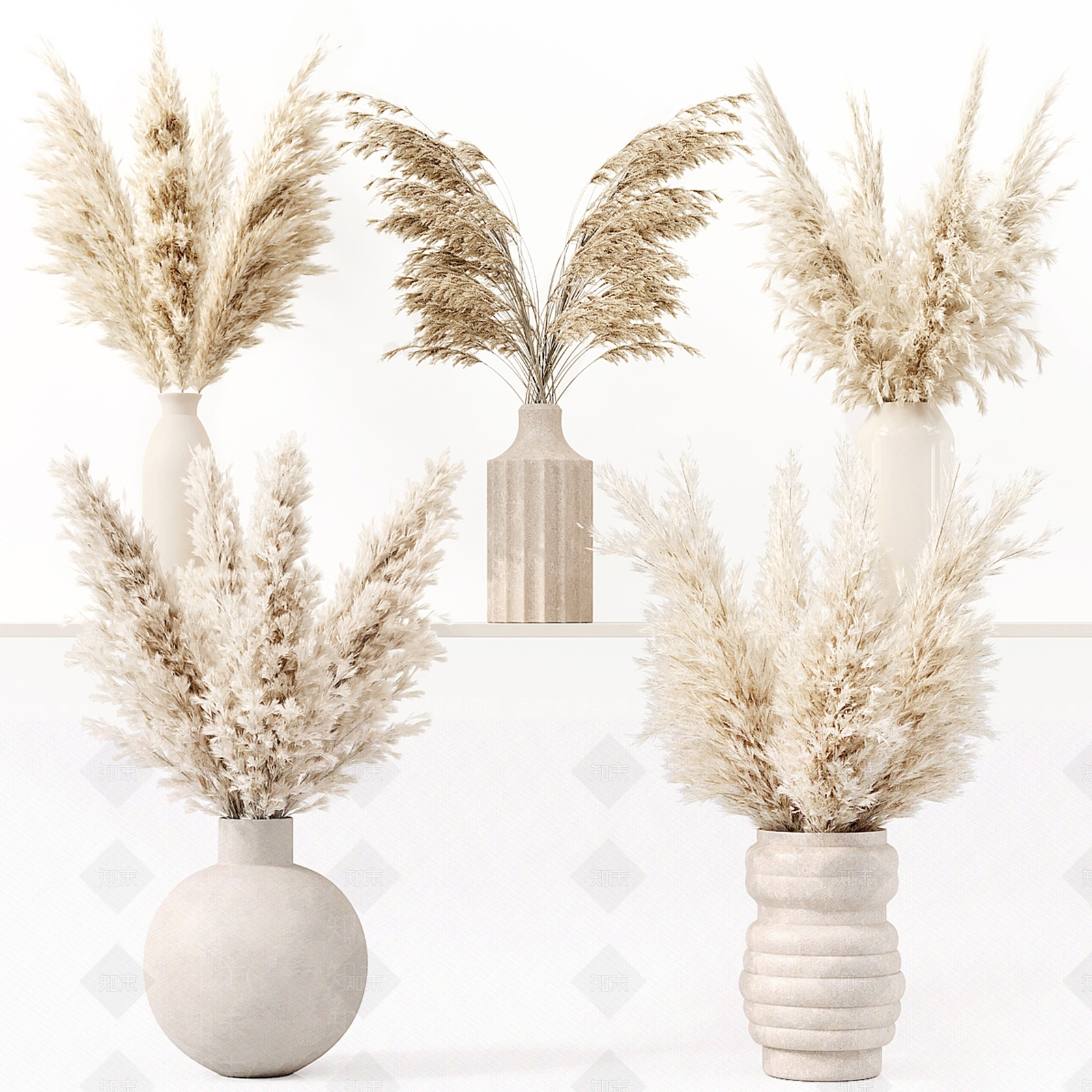 新中式侘寂花艺3D模型下载【ID:1195445853】