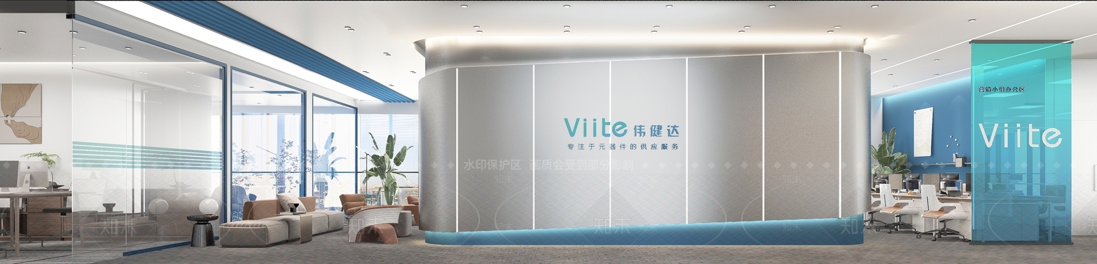 现代办公大厅3D模型下载【ID:1195446749】