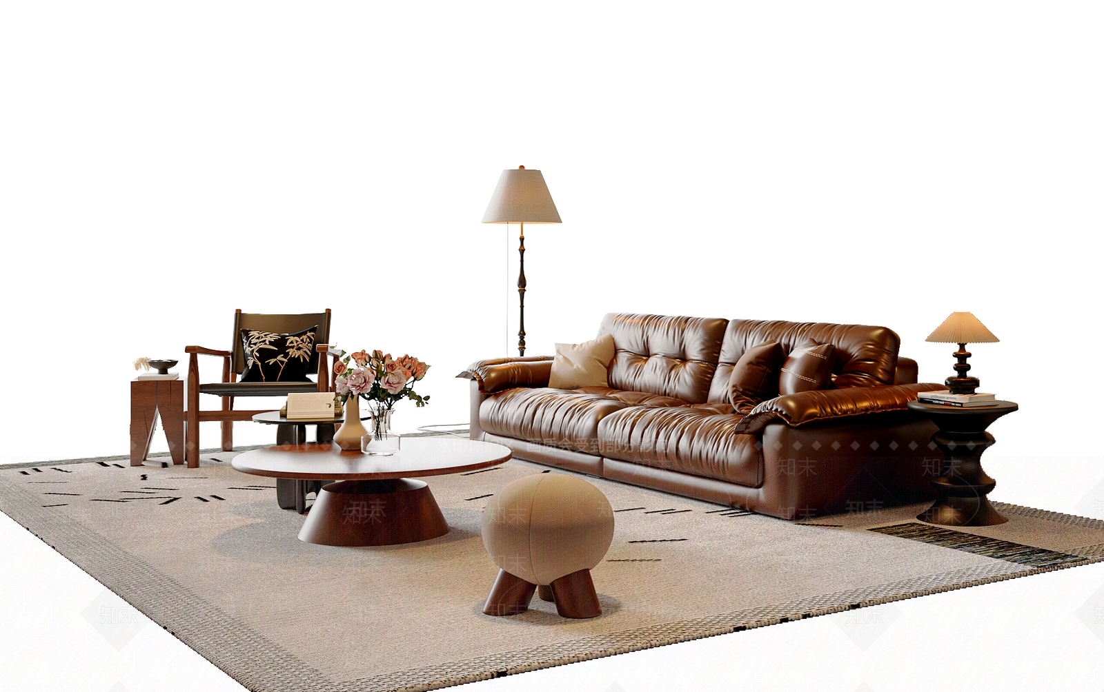 法式中古沙发组合SU模型下载【ID:1195448011】
