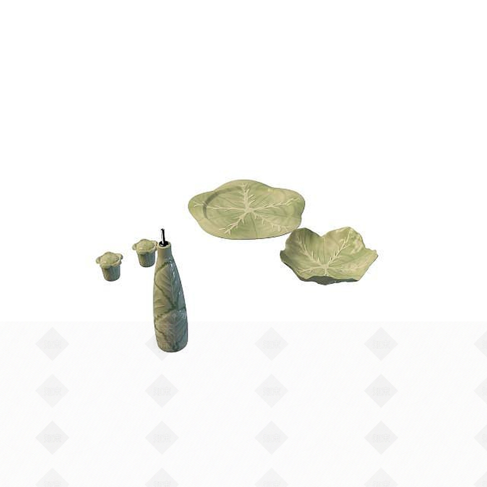 现代陶瓷茶具3D模型下载【ID:1195448287】