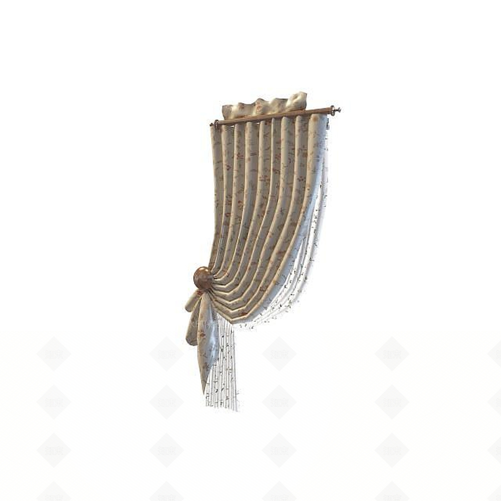 现代卧室窗帘3D模型下载【ID:1195448879】