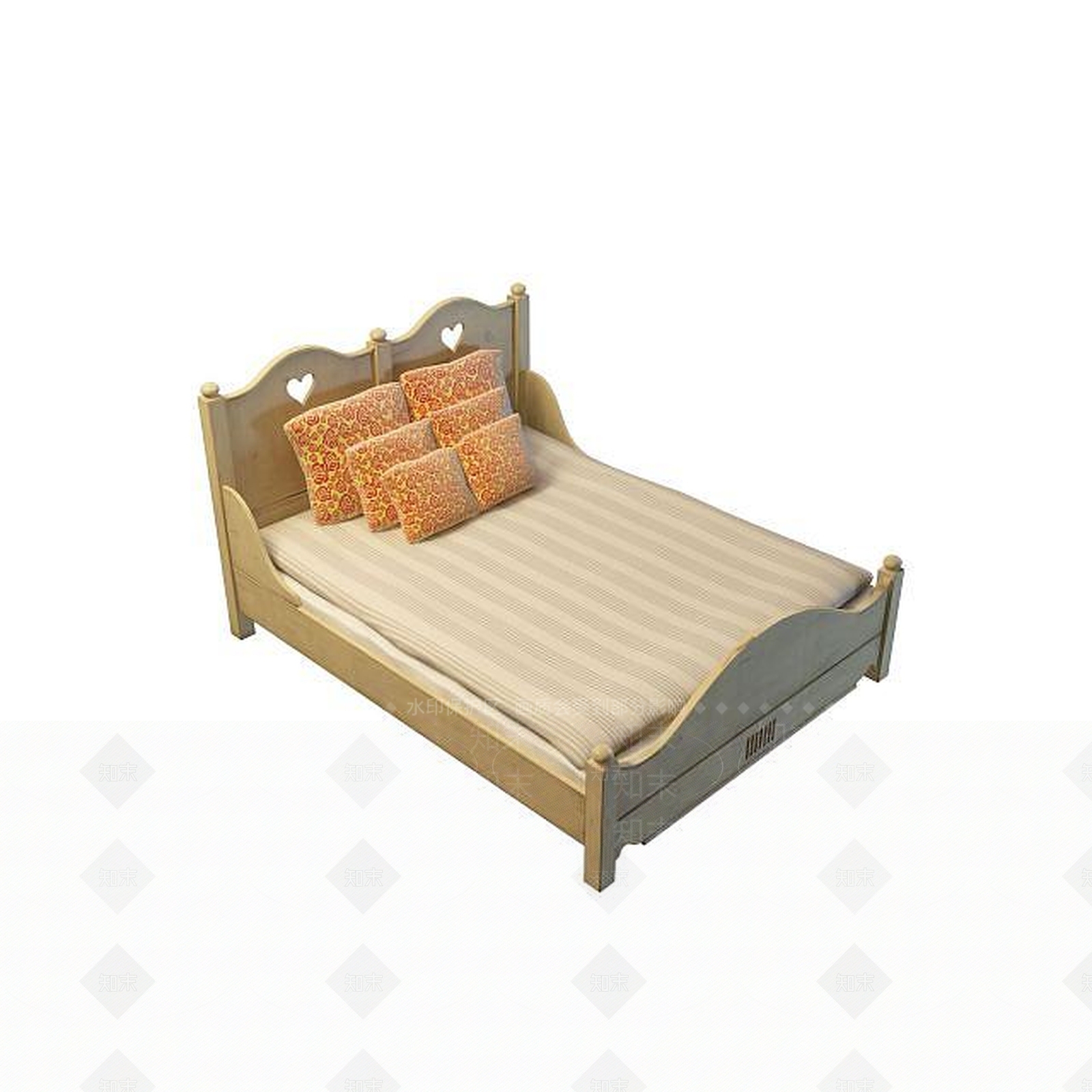 现代简约儿童实木床3D模型下载【ID:1195450377】