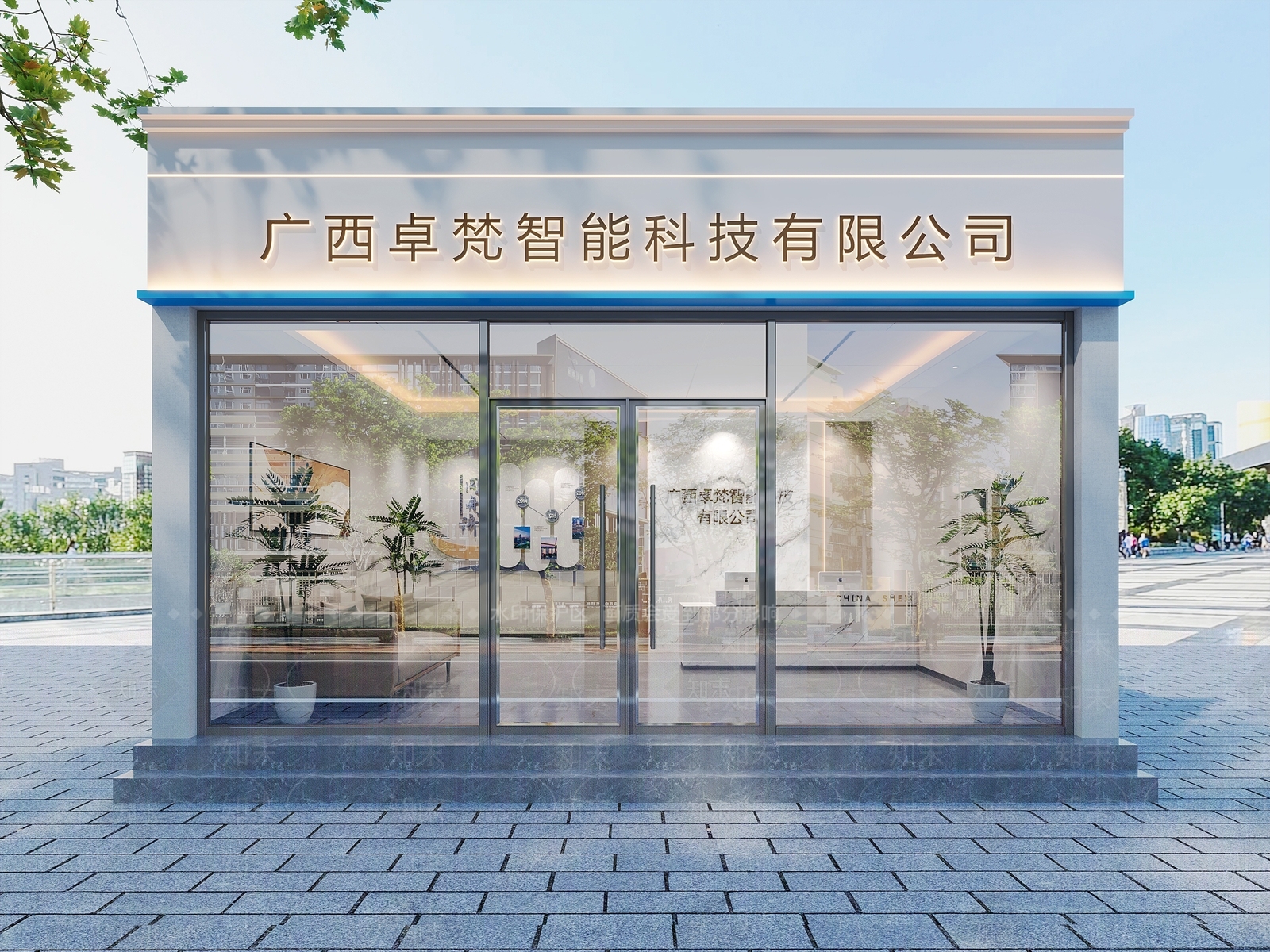 现代办公大厅3D模型下载【ID:1195452096】