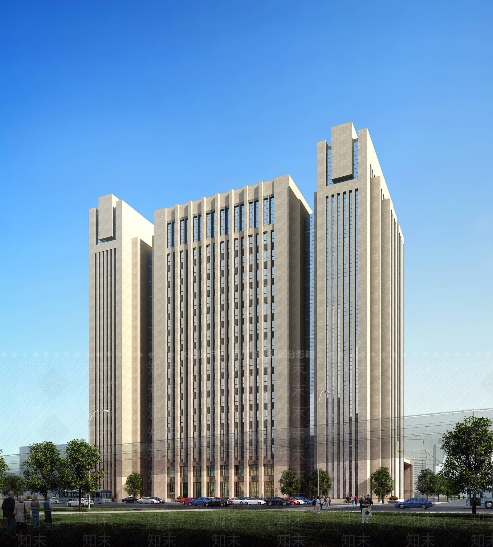 现代办公楼3D模型下载【ID:1195452185】