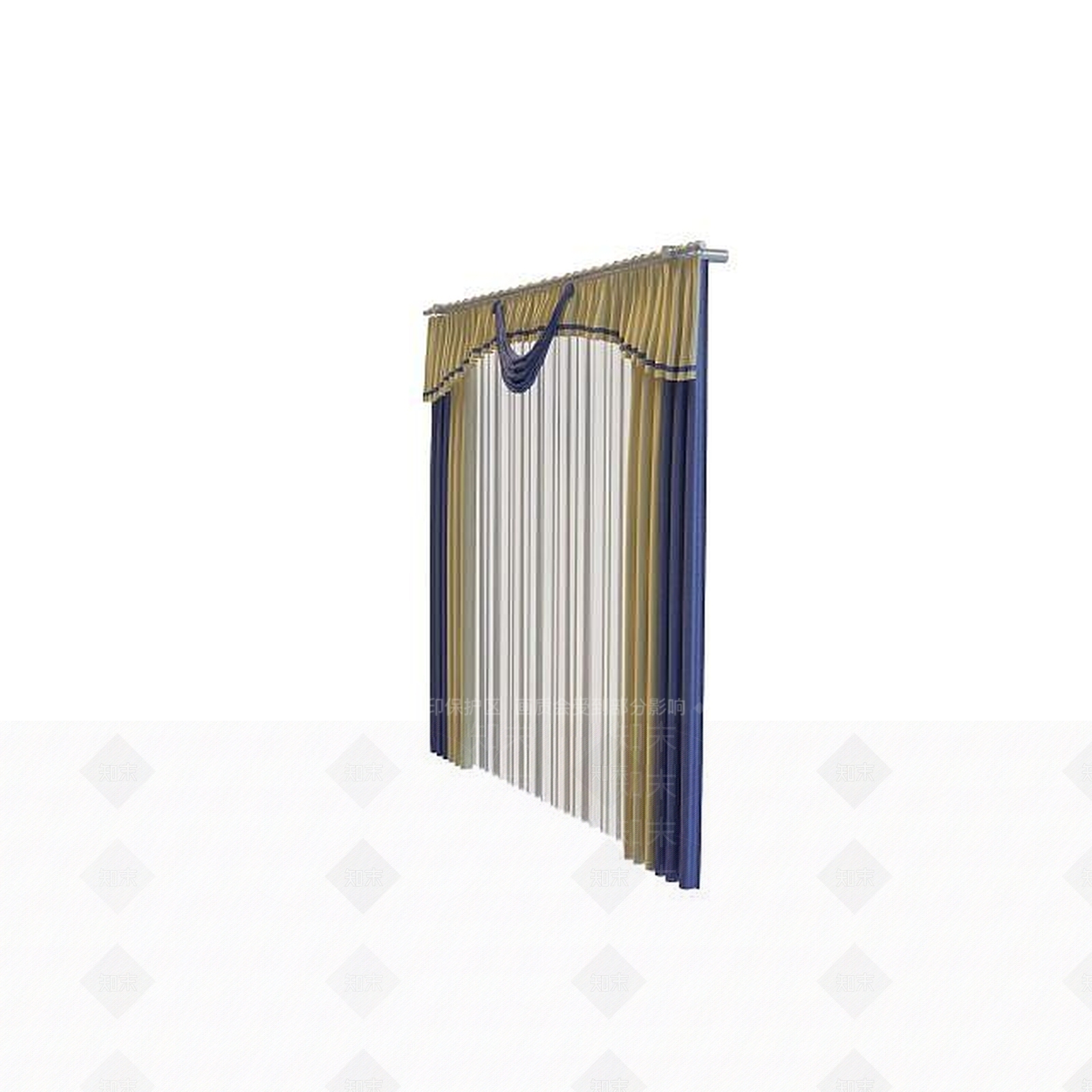 现代窗帘3D模型下载【ID:1195452265】