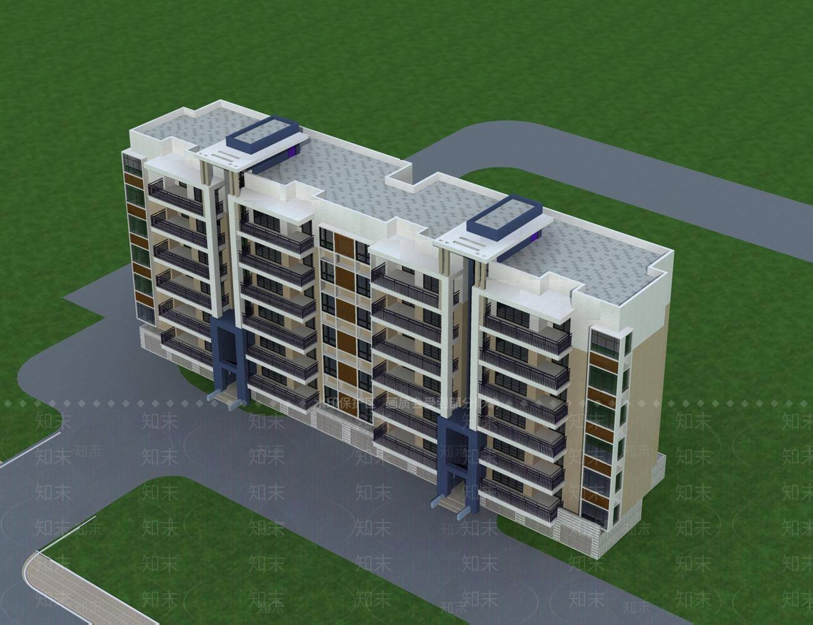 现代高层住宅3D模型下载【ID:1195452773】