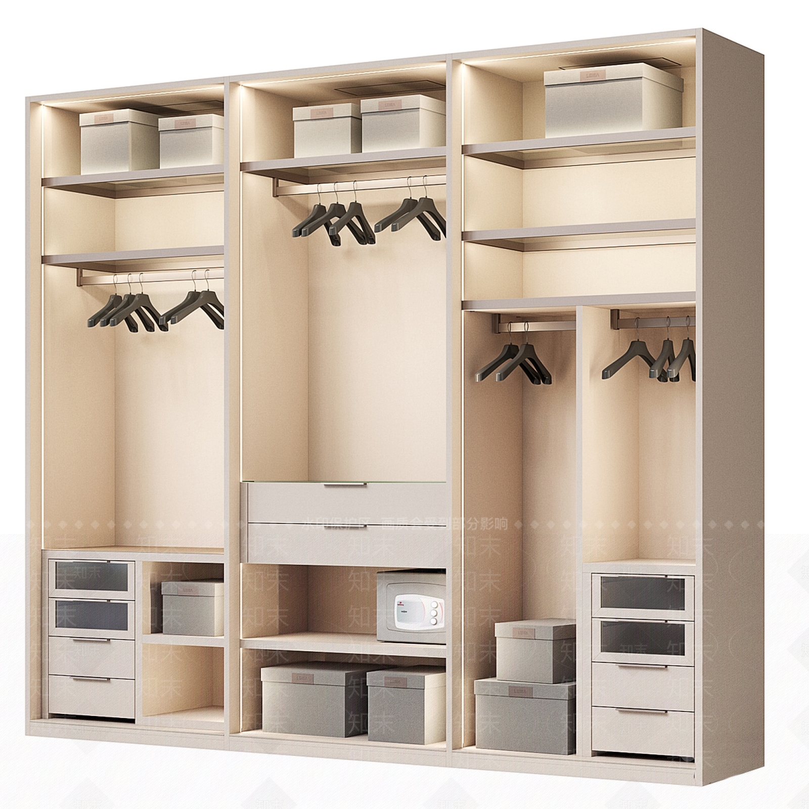 现代意式衣柜3D模型下载【ID:1195453147】