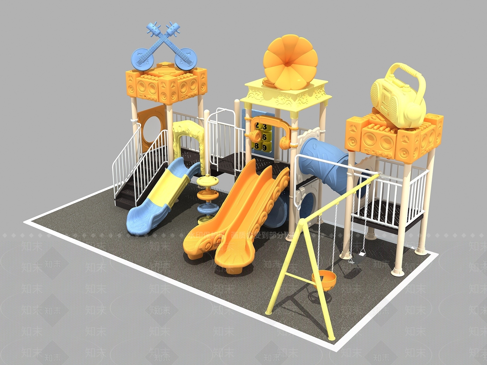 现代小博士游乐设施3D模型下载【ID:1195454214】