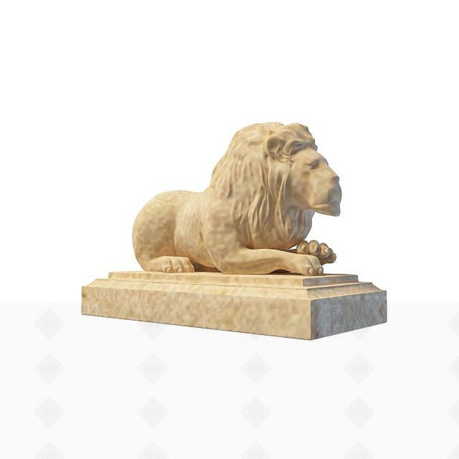 现代狮子雕塑3D模型下载【ID:1195455324】