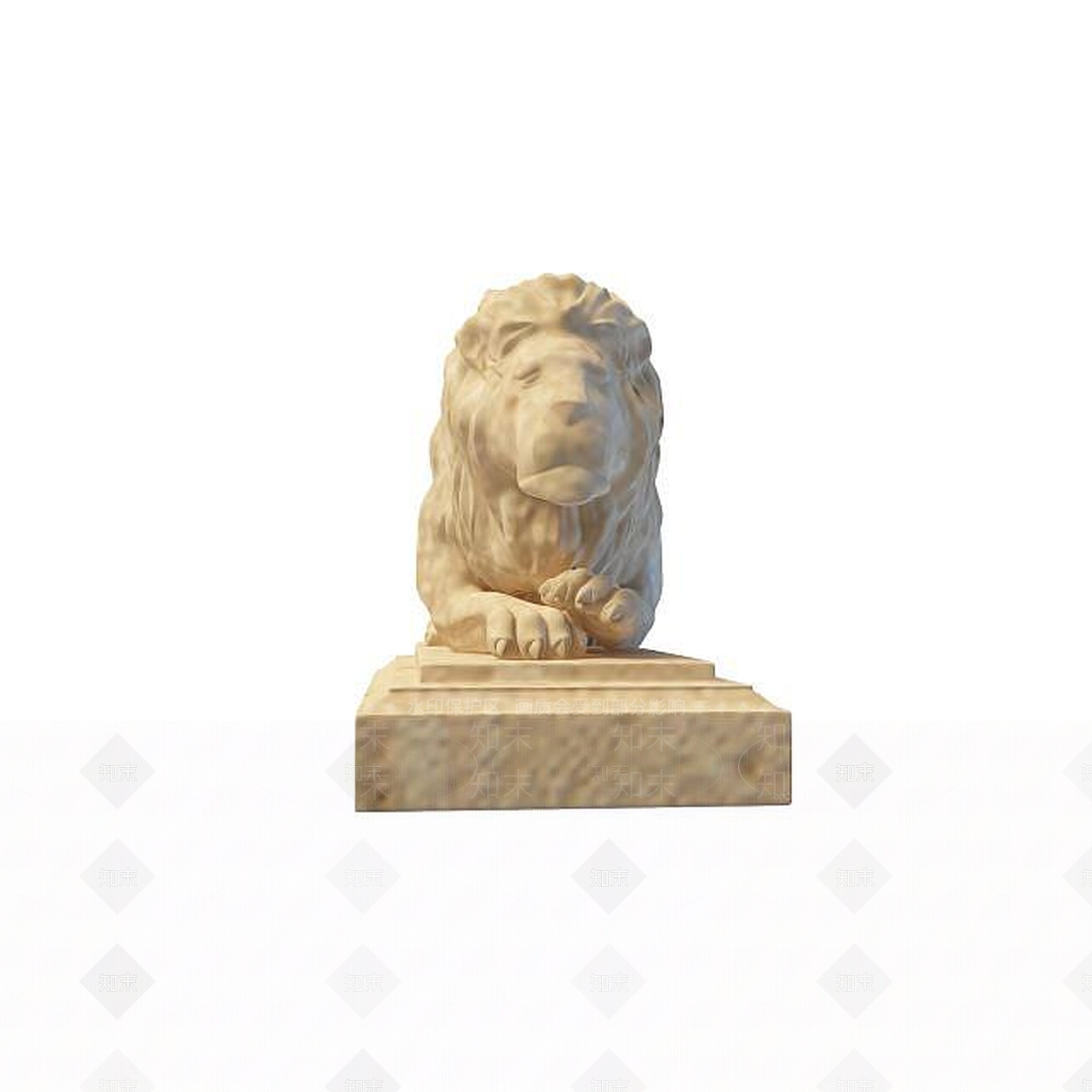 现代狮子雕塑3D模型下载【ID:1195455324】