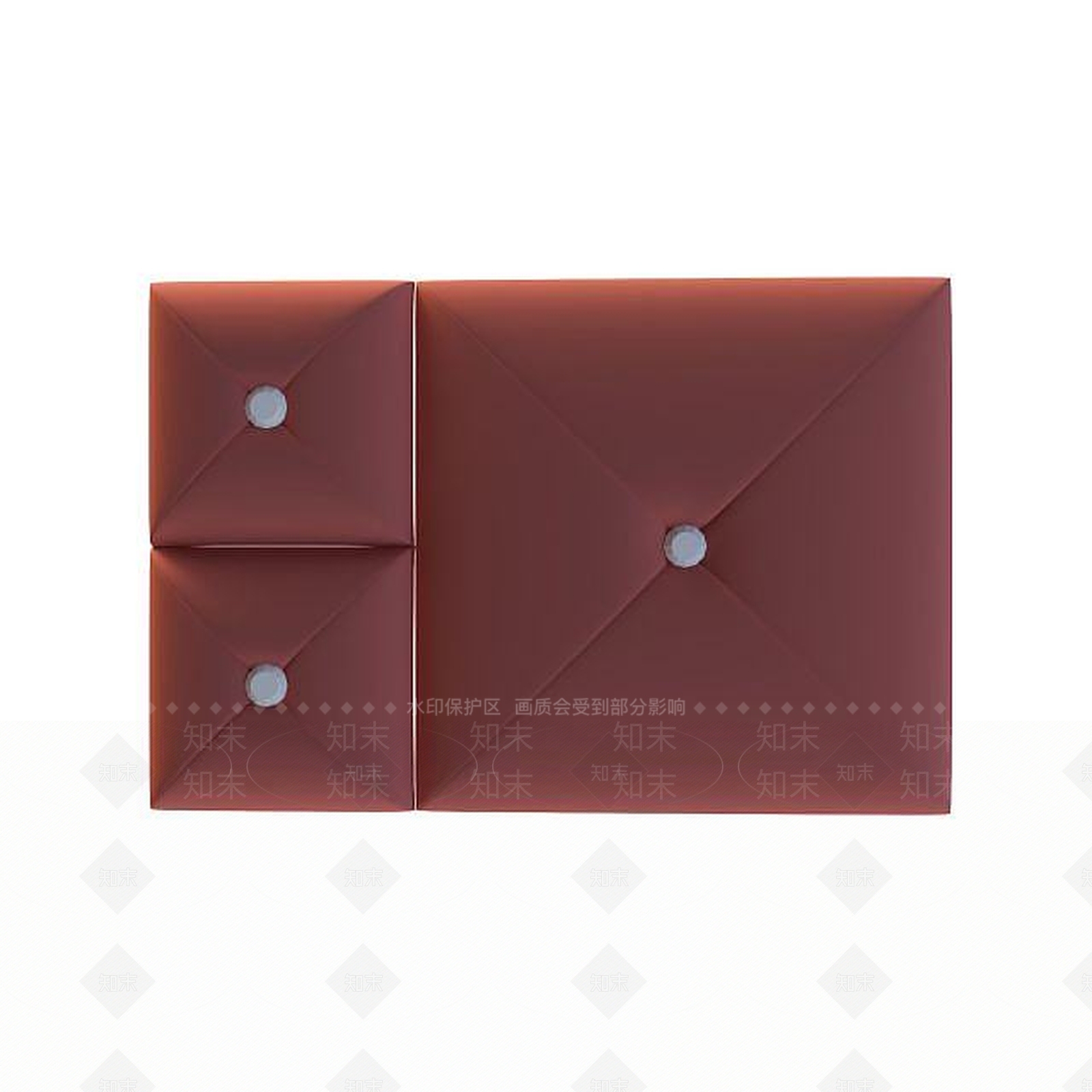 现代酒红色软包背景墙3D模型下载【ID:1195455570】