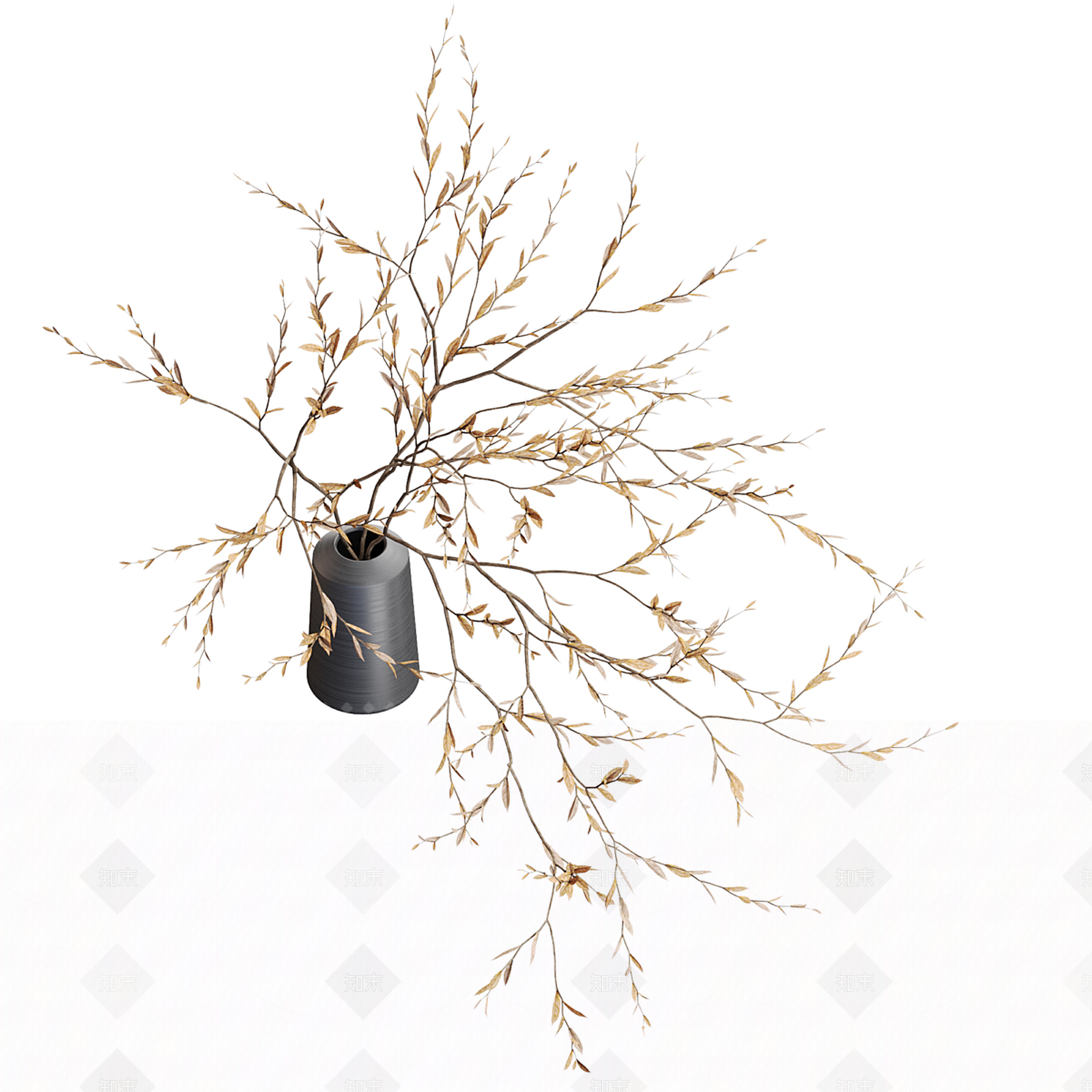 新中式侘寂花艺3D模型下载【ID:1195457529】