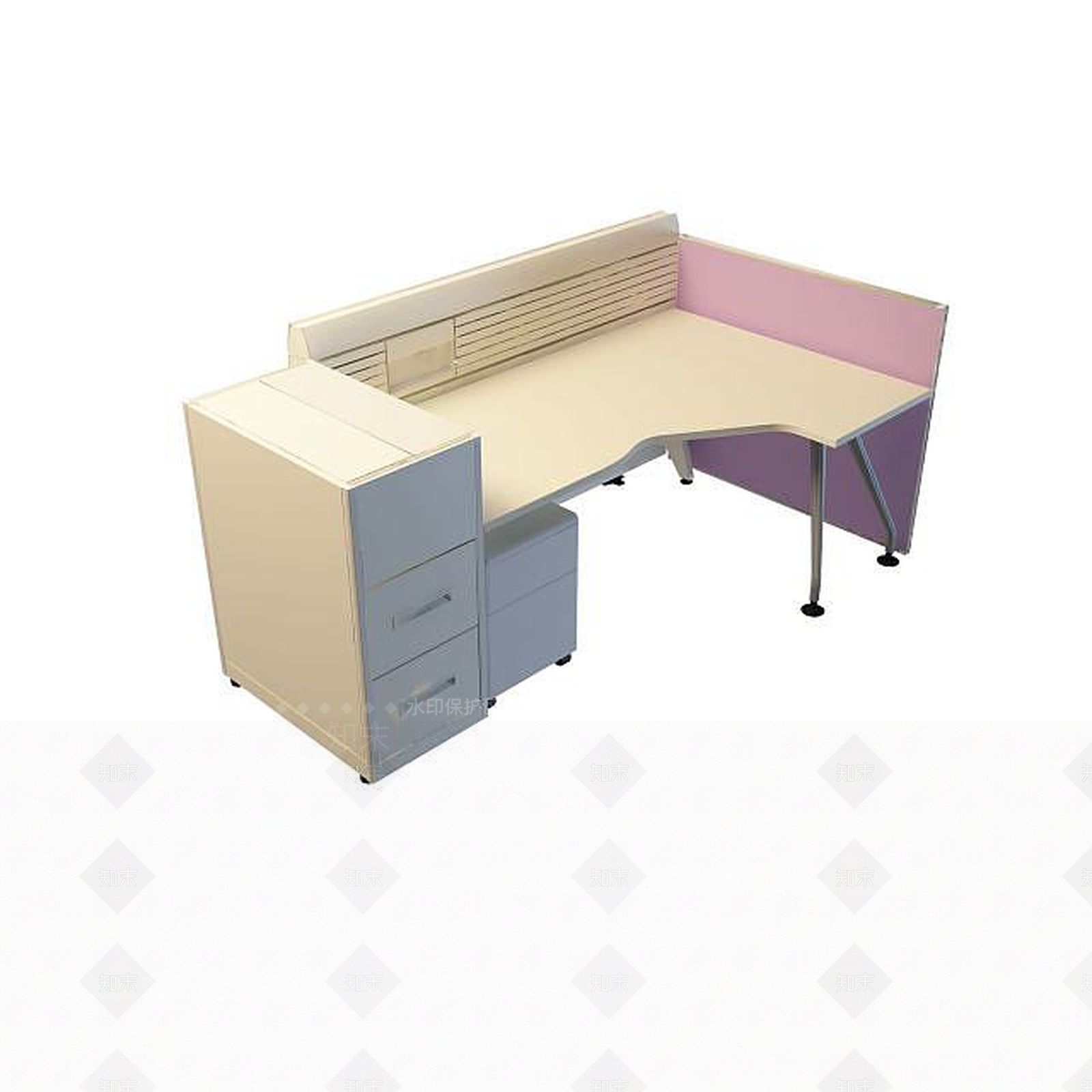 现代时尚办公桌3D模型下载【ID:1195459282】