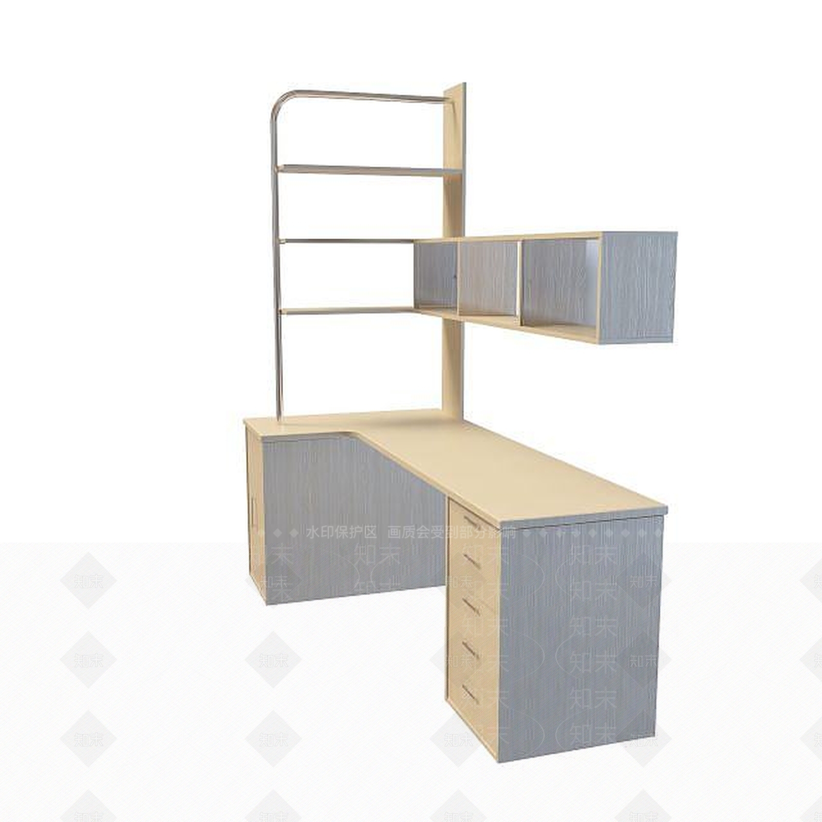 现代电脑桌3D模型下载【ID:1195460292】