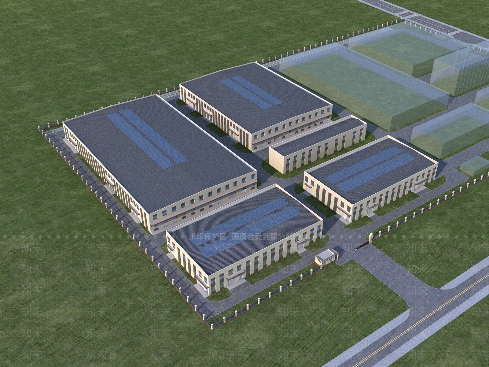 现代简约厂房3D模型下载【ID:1195460235】