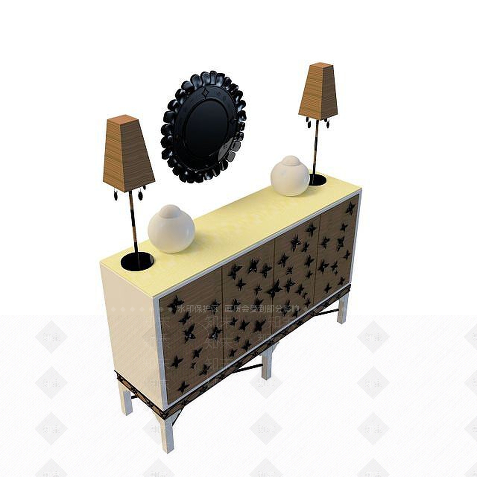 现代精美边几3D模型下载【ID:1195460368】
