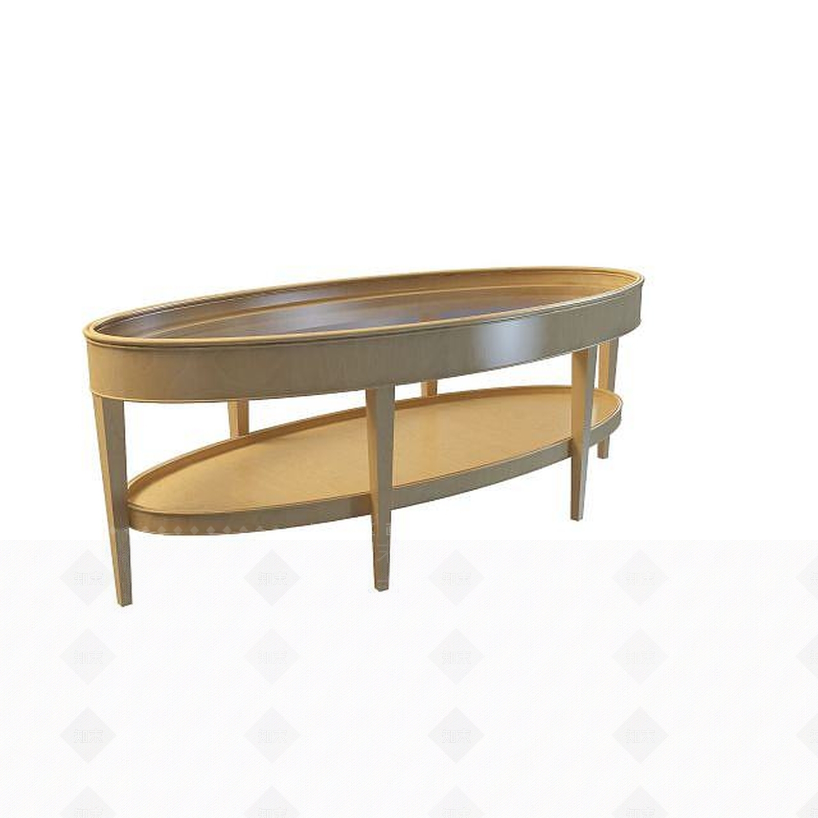 现代椭圆形边几3D模型下载【ID:1195460411】