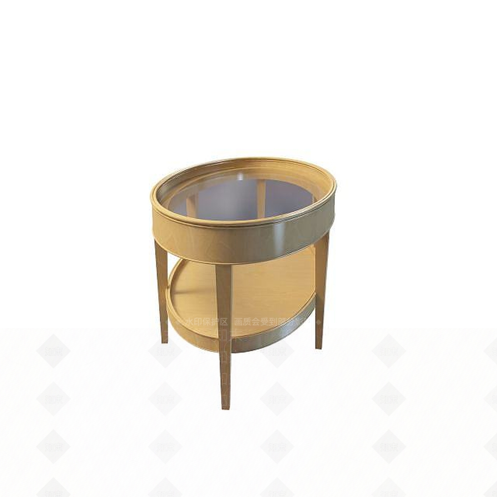 现代椭圆形边几3D模型下载【ID:1195460411】