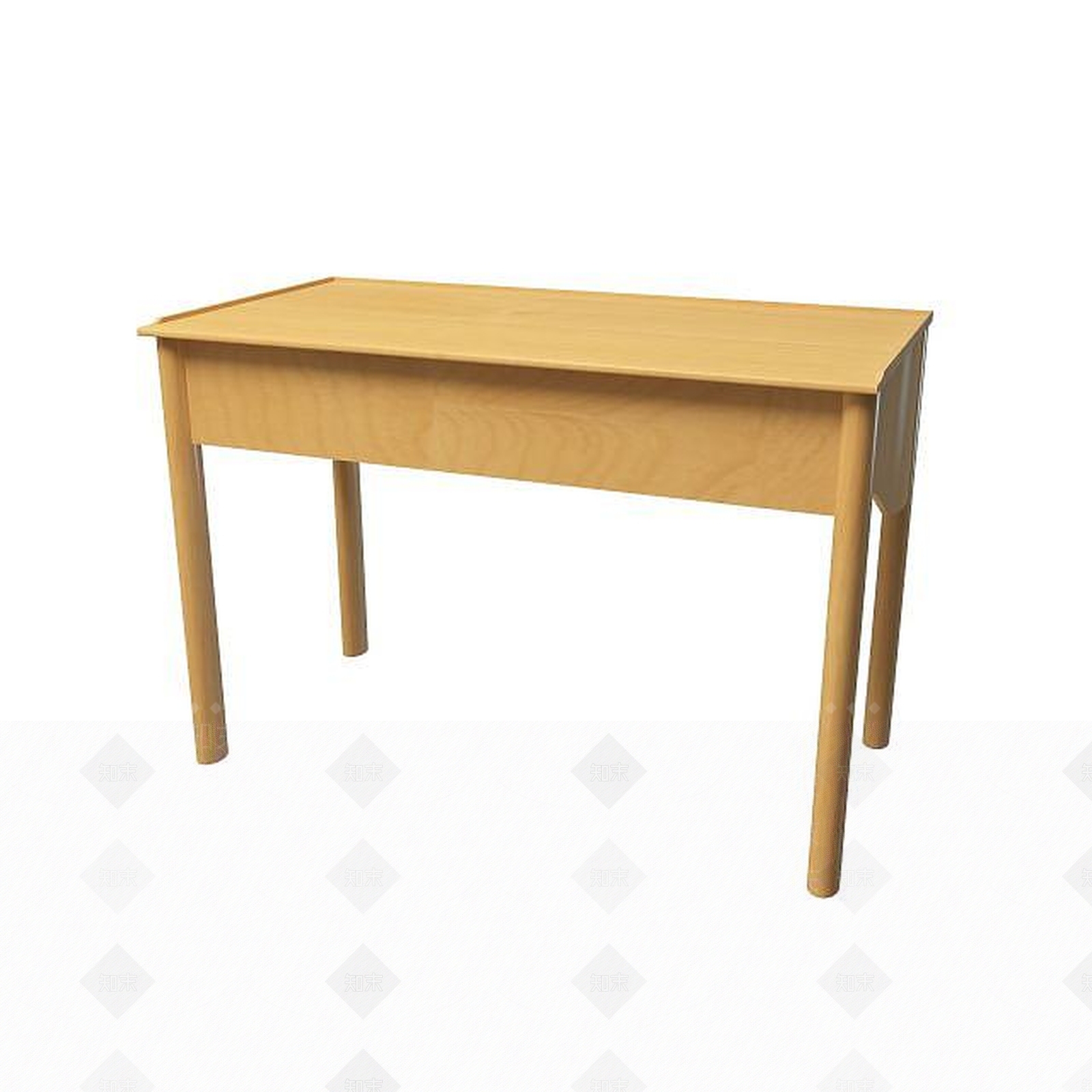 现代书房实木桌3D模型下载【ID:1195460533】