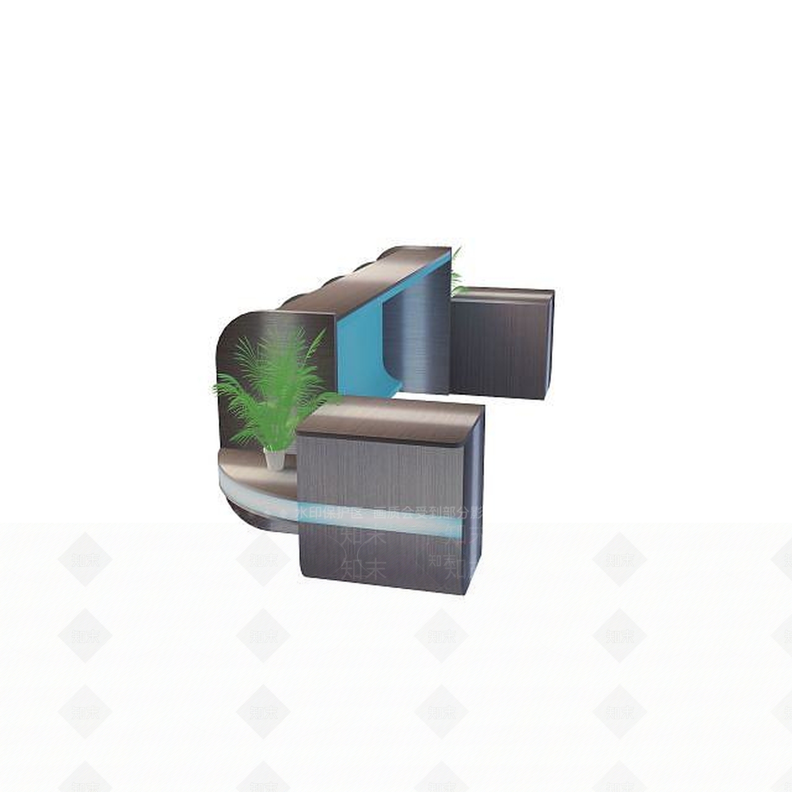 现代接待台3D模型下载【ID:1195461006】