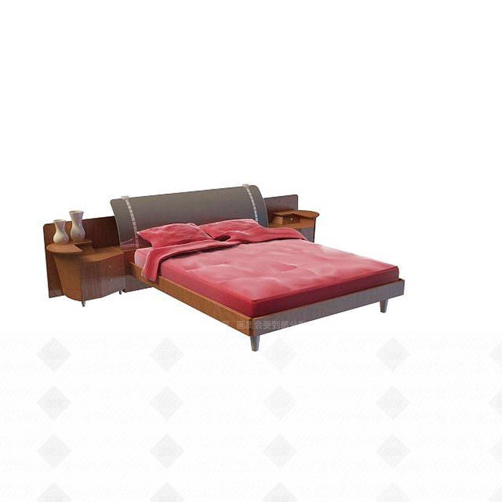 中式木板床3D模型下载【ID:1195461709】