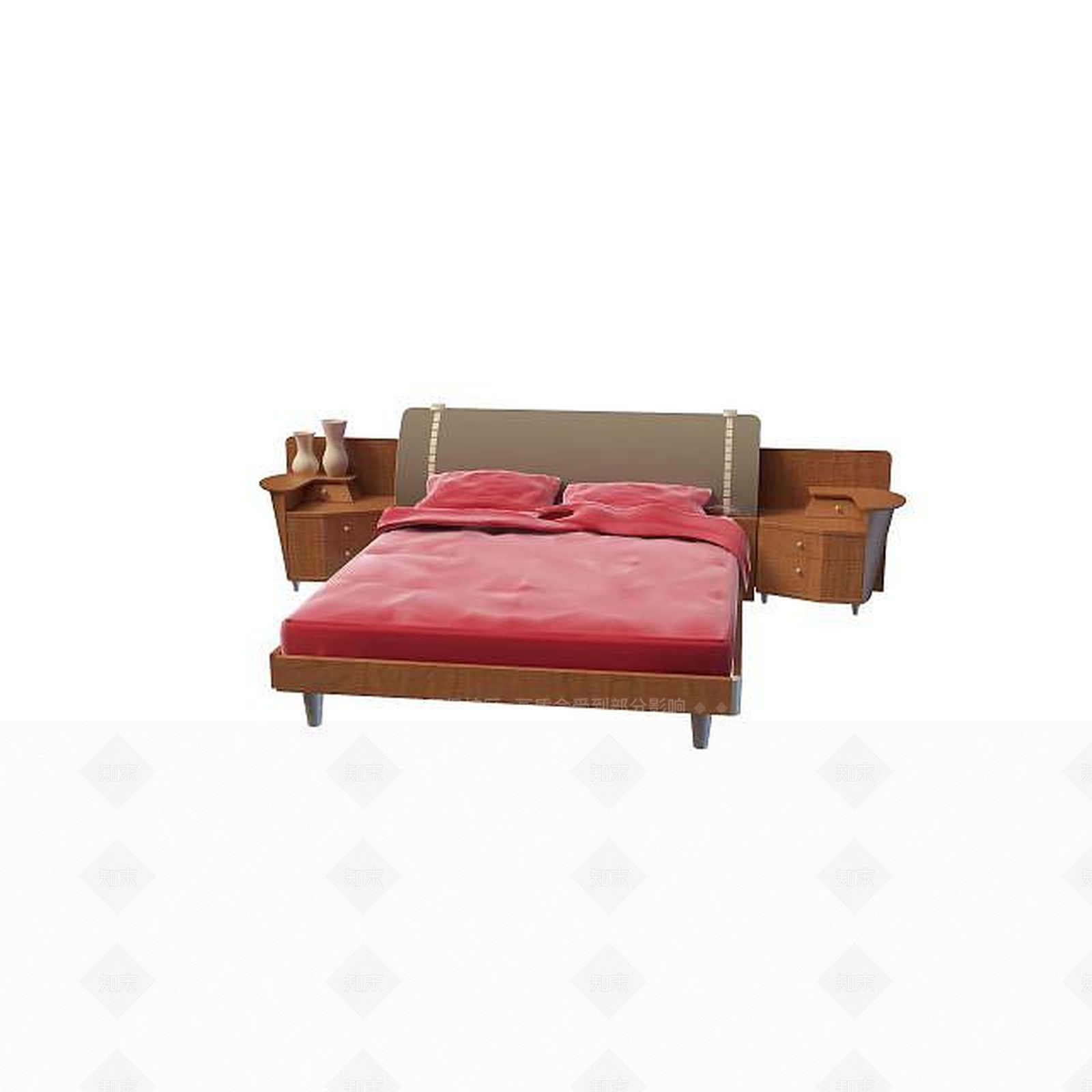 中式木板床3D模型下载【ID:1195461709】