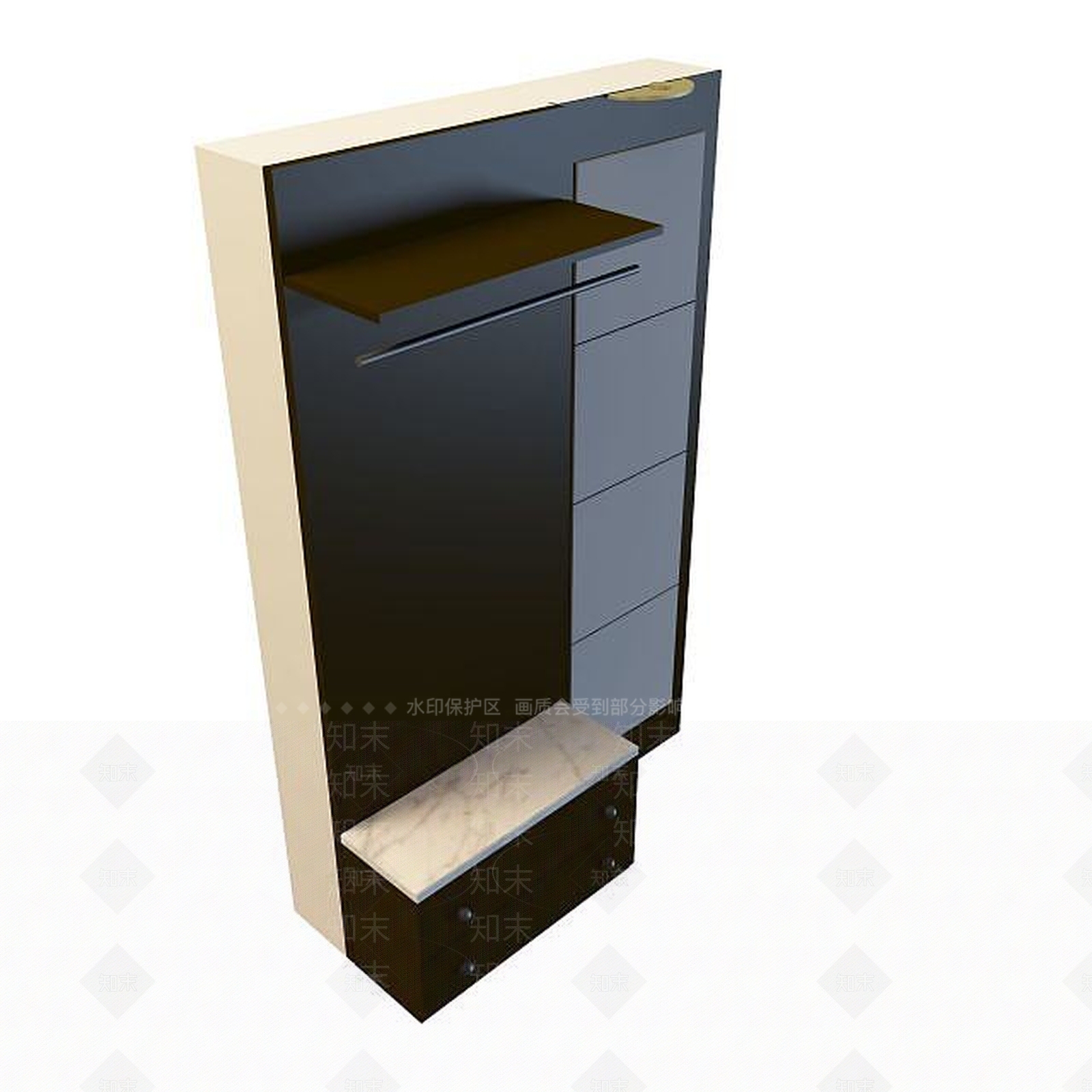 现代时尚鞋柜3D模型下载【ID:1195462489】