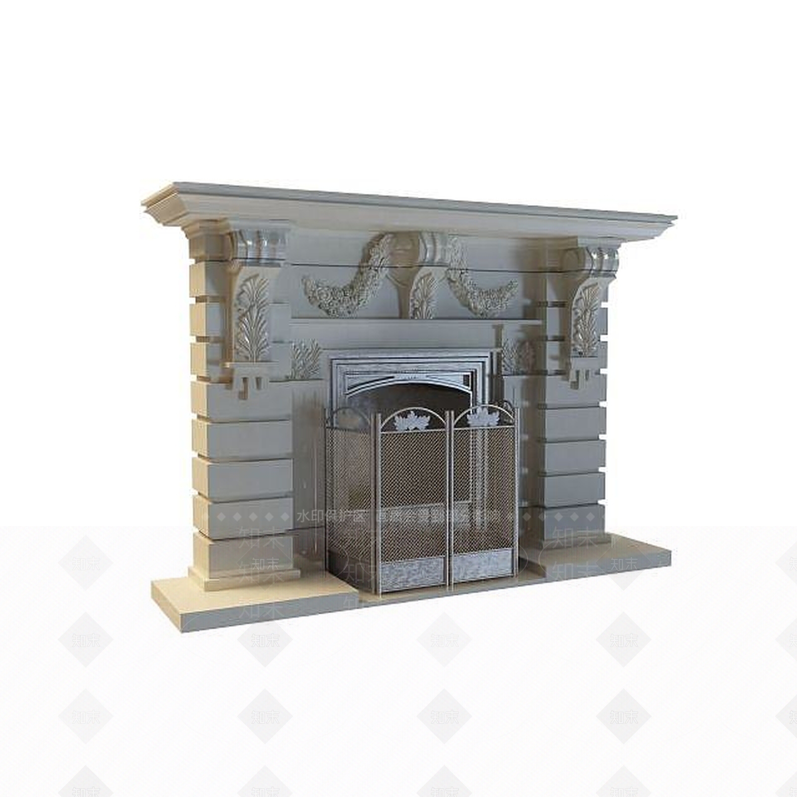 现代壁炉3D模型下载【ID:1195462579】