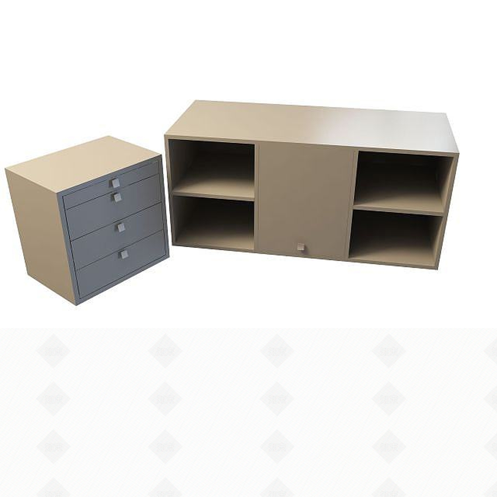 现代简约办公室柜3D模型下载【ID:1195462756】