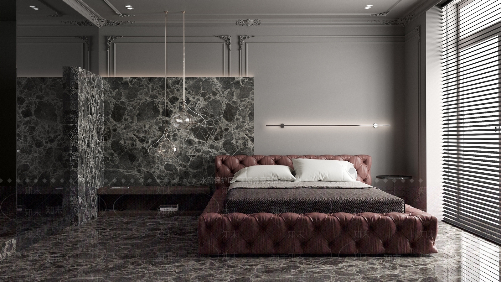 欧式古典欧式卧室客房3D模型下载【ID:1195462810】