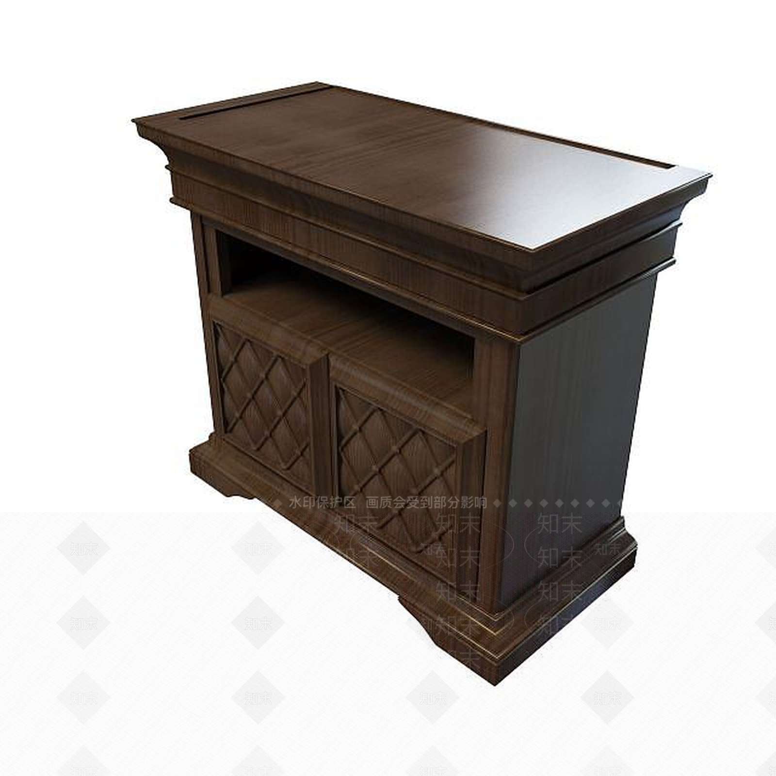 中式仿古边柜3D模型下载【ID:1195463496】