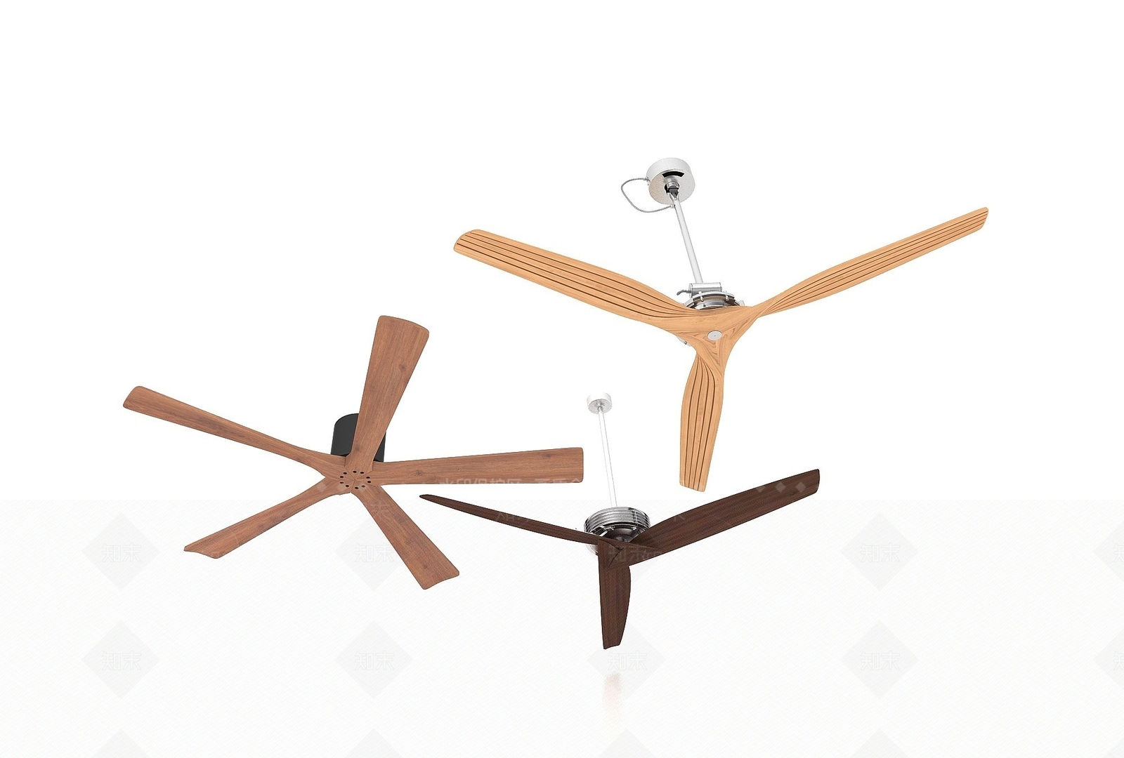 现代风格吊扇灯3D模型下载【ID:1195463644】